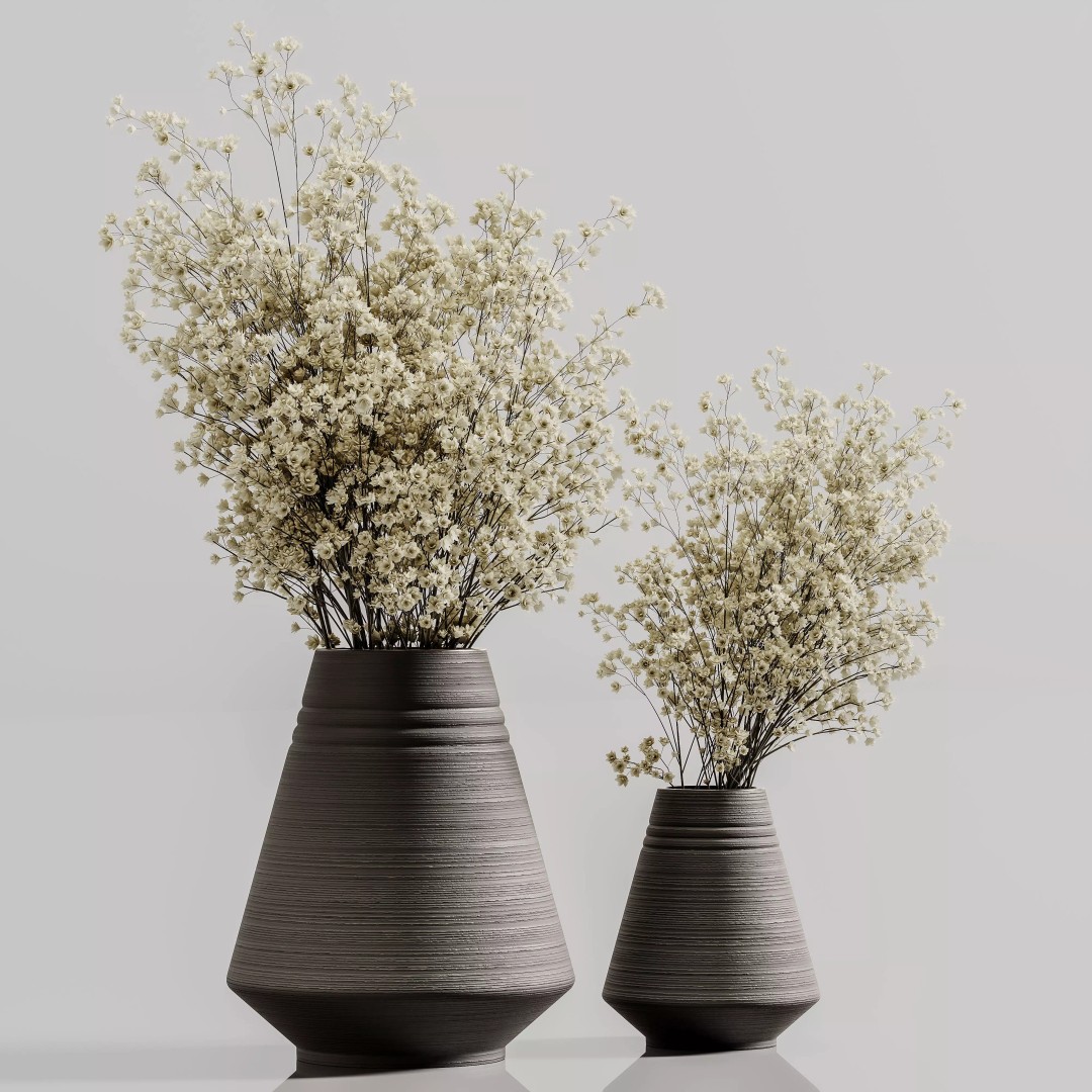 Plants Bouquet Vase 3D Model – High Poly PBR Asset, FBX & OBJ Formats - View 6