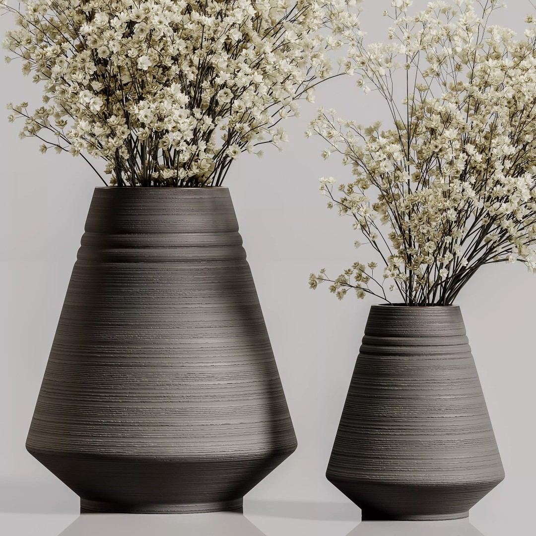 Plants Bouquet Vase 3D Model – High Poly PBR Asset, FBX & OBJ Formats - View 7