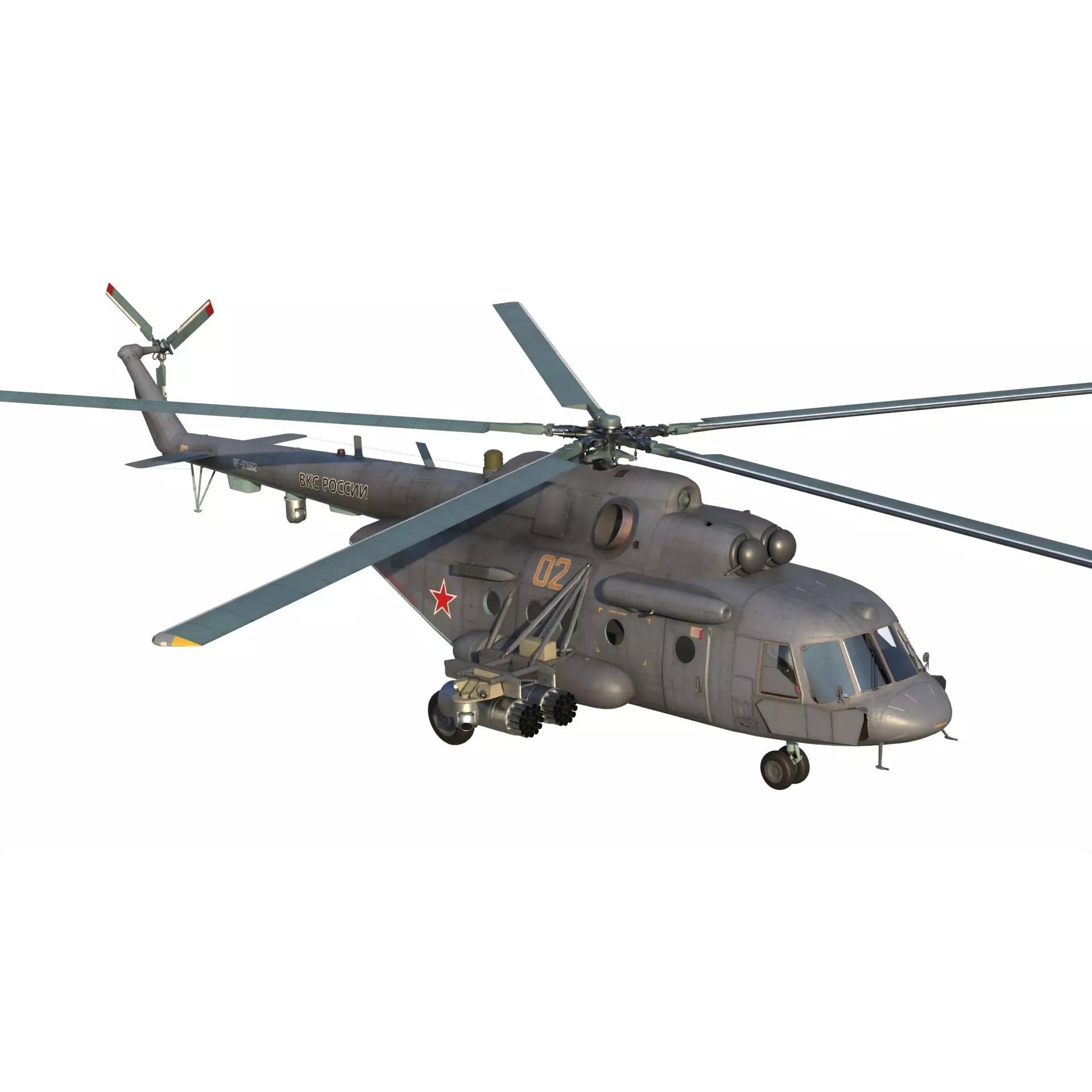 Mi-8 MTV-5 Helicopter - Game-Ready 3D Model - View 12