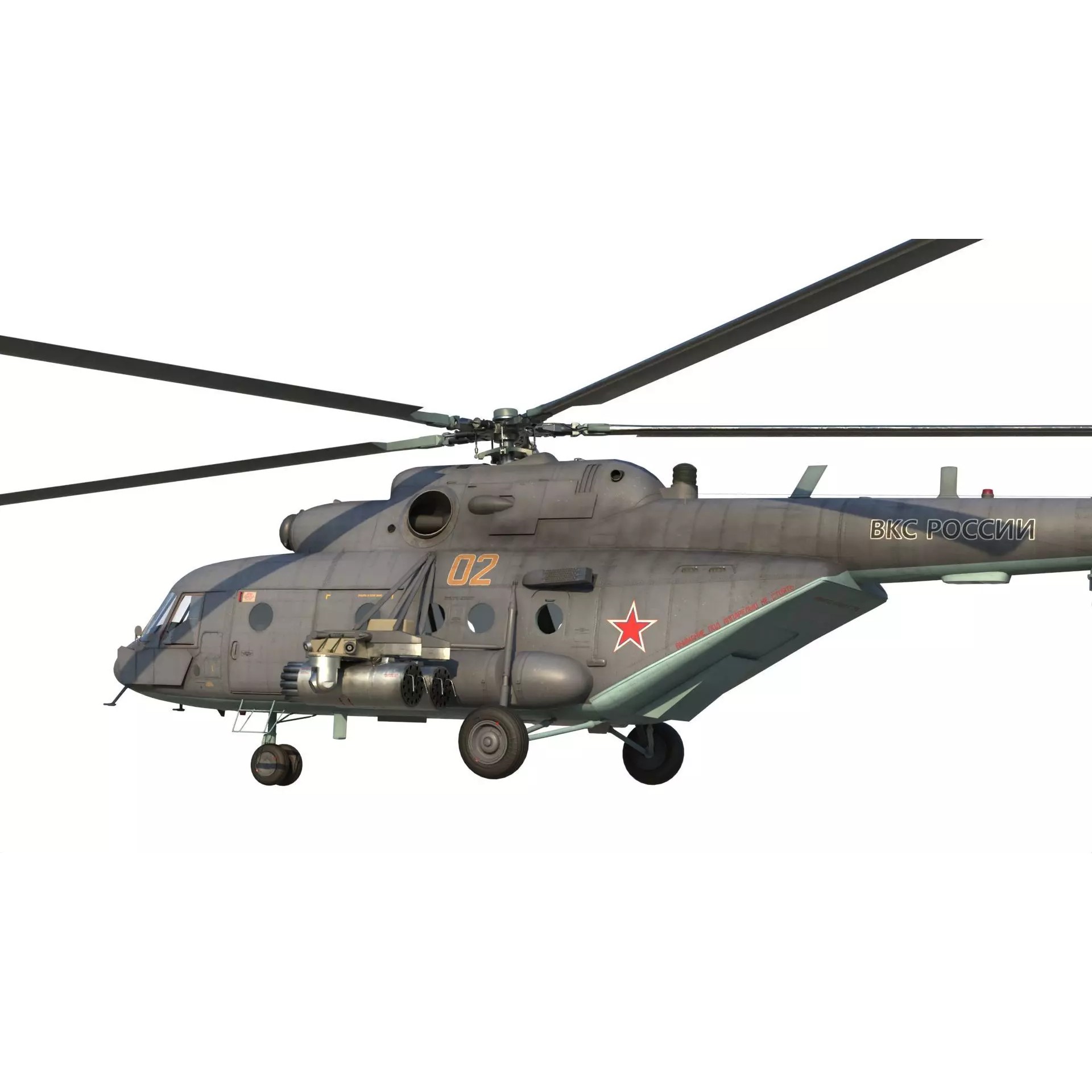Mi-8 MTV-5 Helicopter - Game-Ready 3D Model - View 13