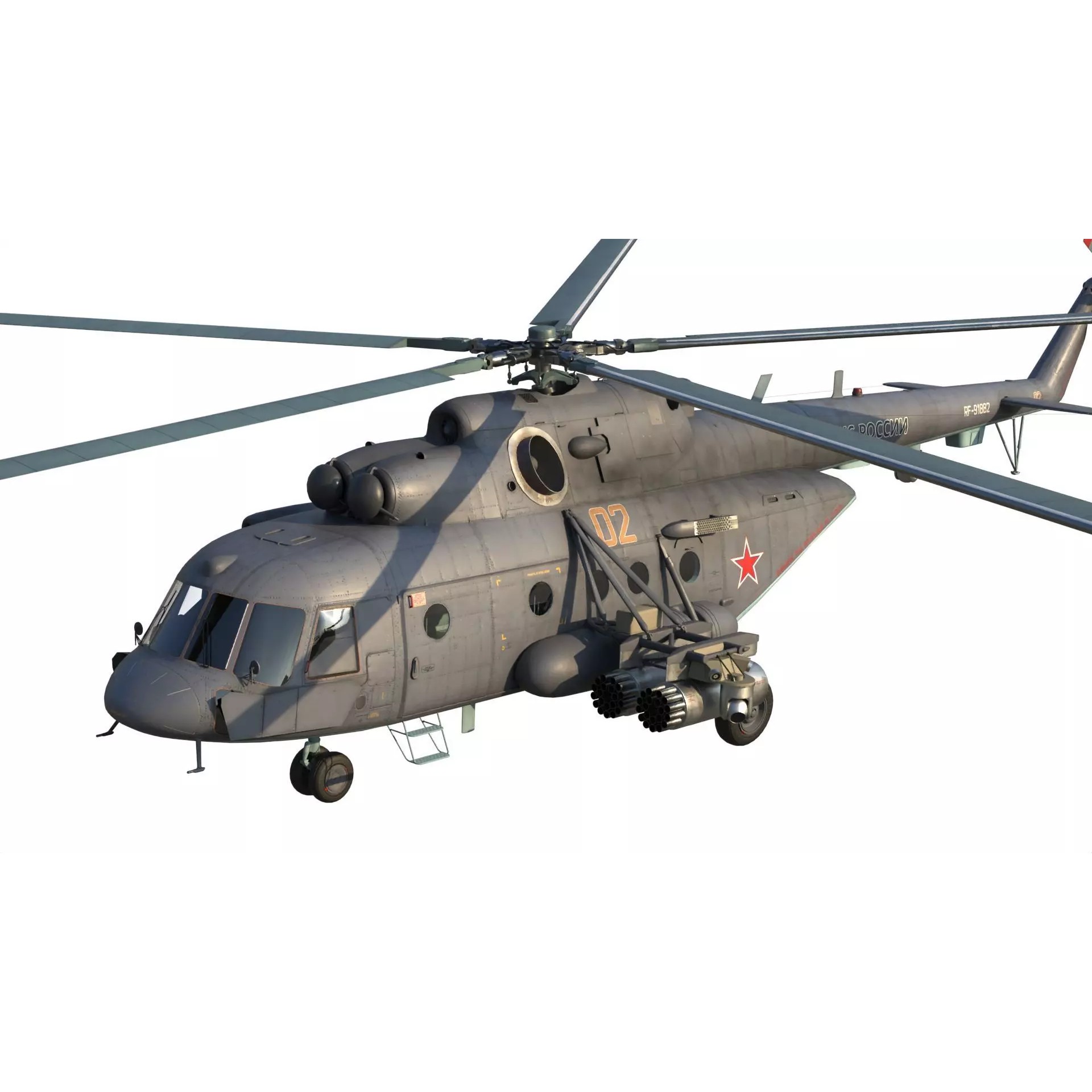 Mi-8 MTV-5 Helicopter - Game-Ready 3D Model - View 14