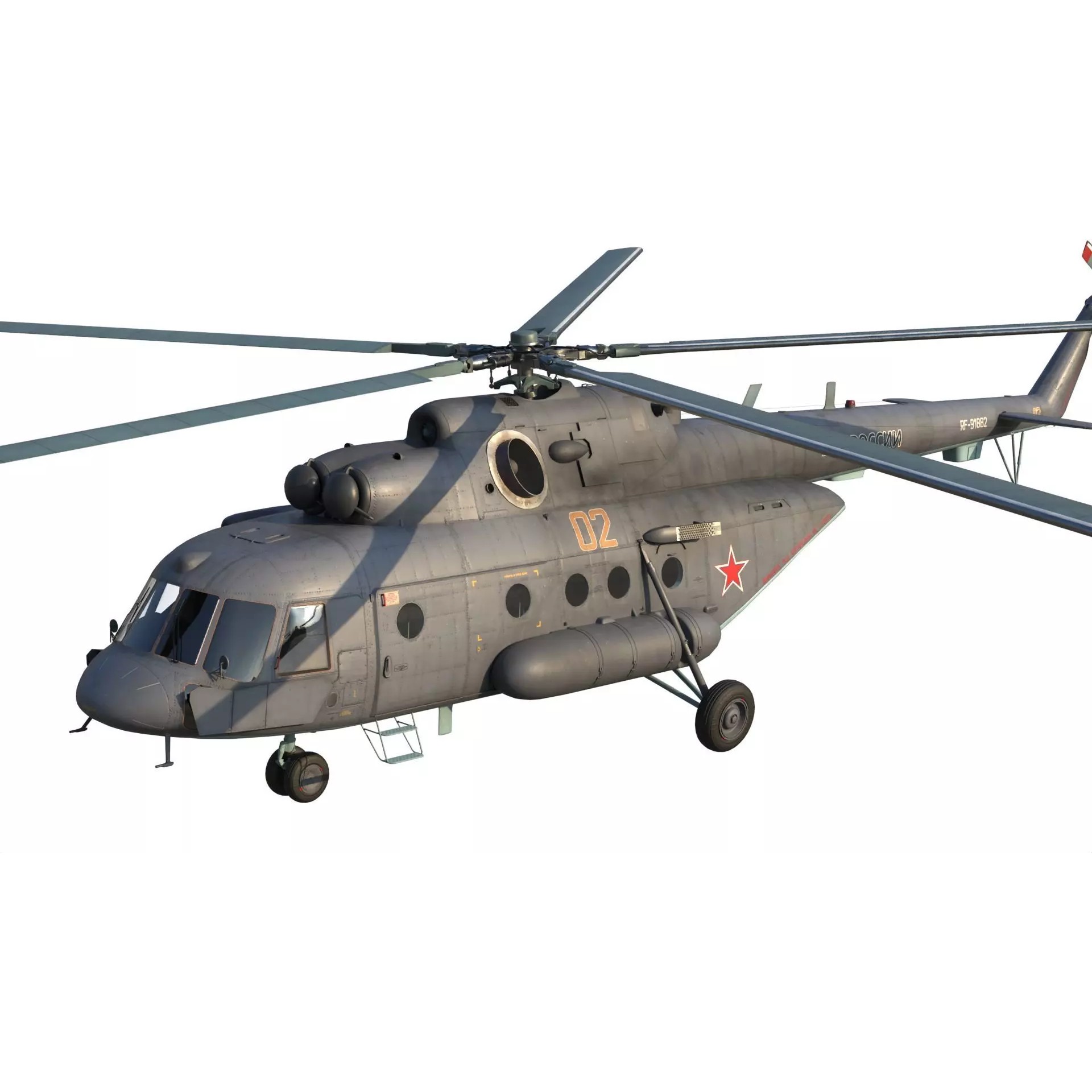 Mi-8 MTV-5 Helicopter - Game-Ready 3D Model - View 15