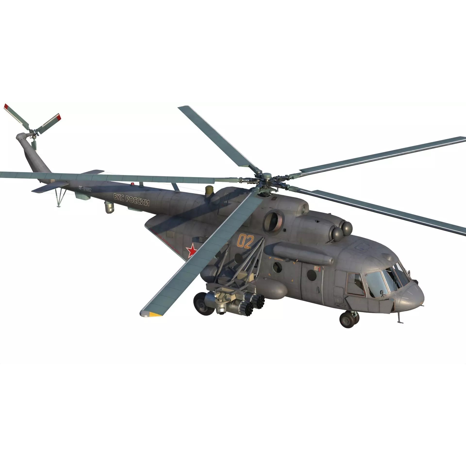 Mi-8 MTV-5 Helicopter - Game-Ready 3D Model - View 19