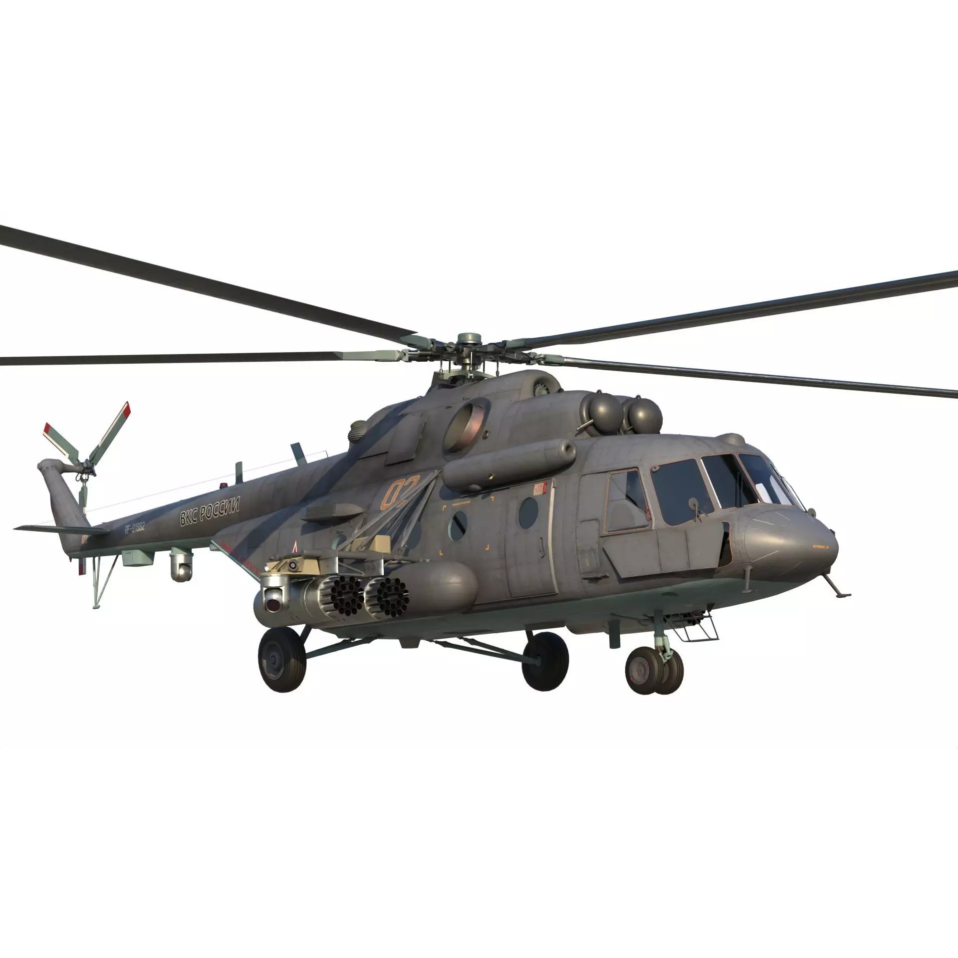 Mi-8 MTV-5 Helicopter - Game-Ready 3D Model - View 2