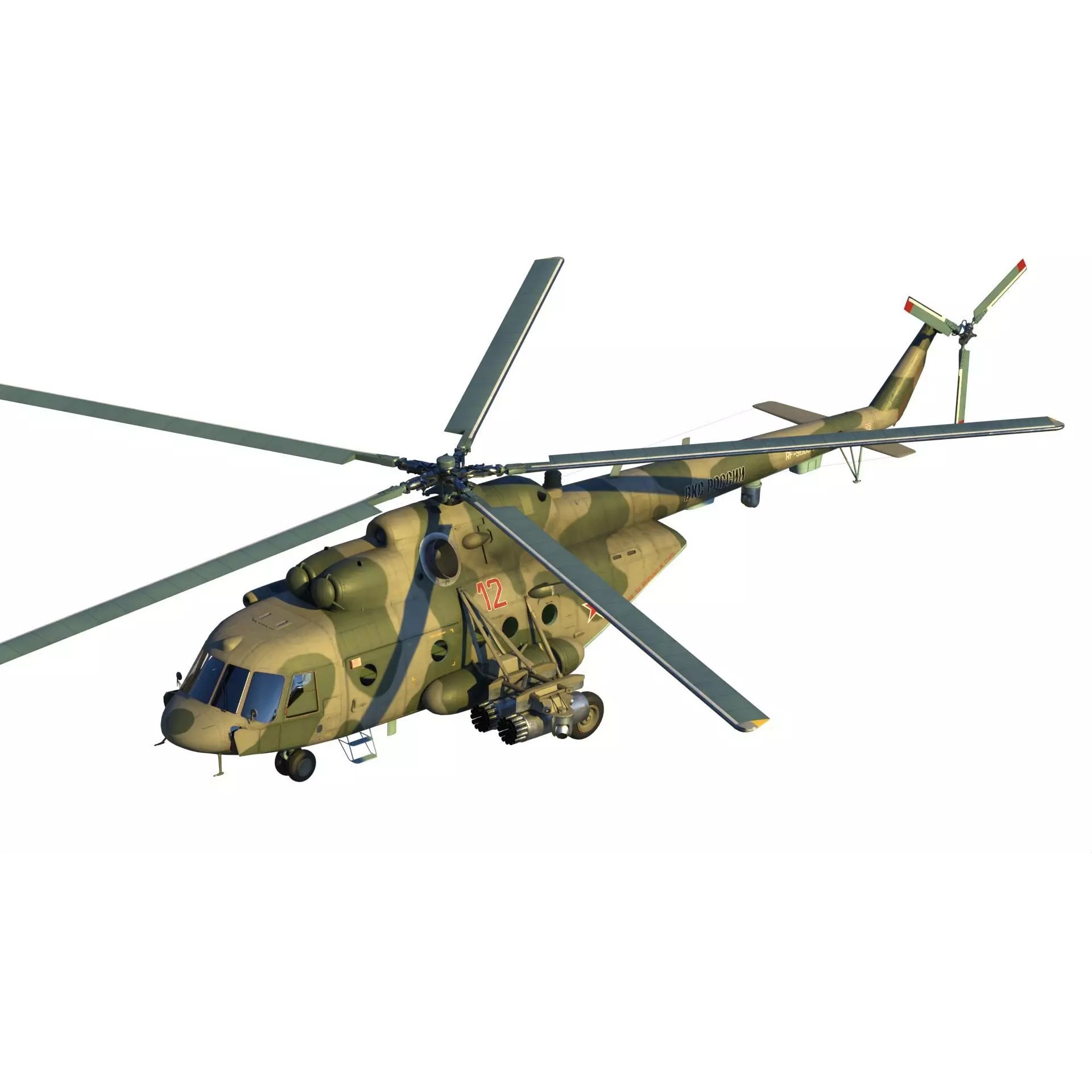 Mi-8 MTV-5 Helicopter - Game-Ready 3D Model - View 20