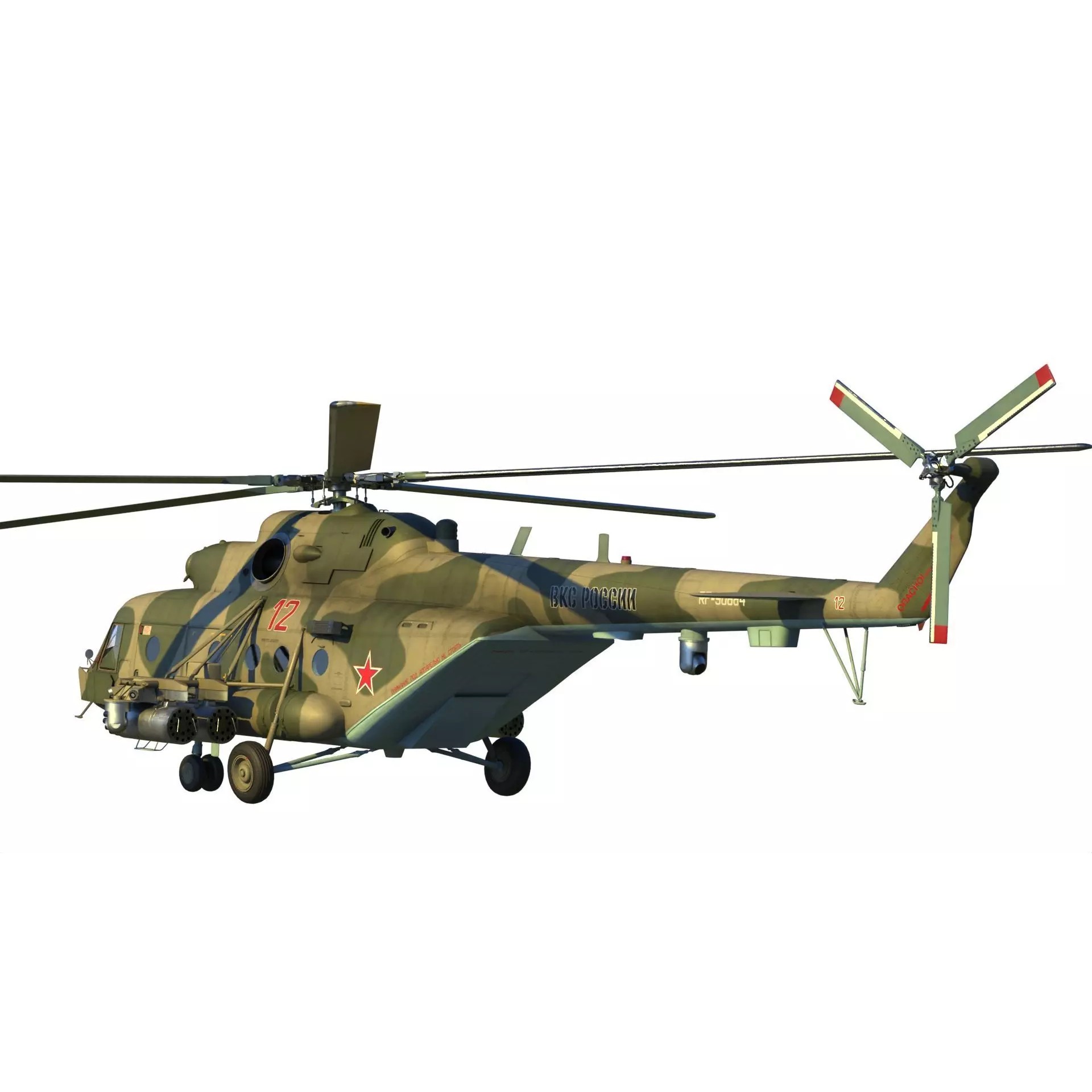 Mi-8 MTV-5 Helicopter - Game-Ready 3D Model - View 21
