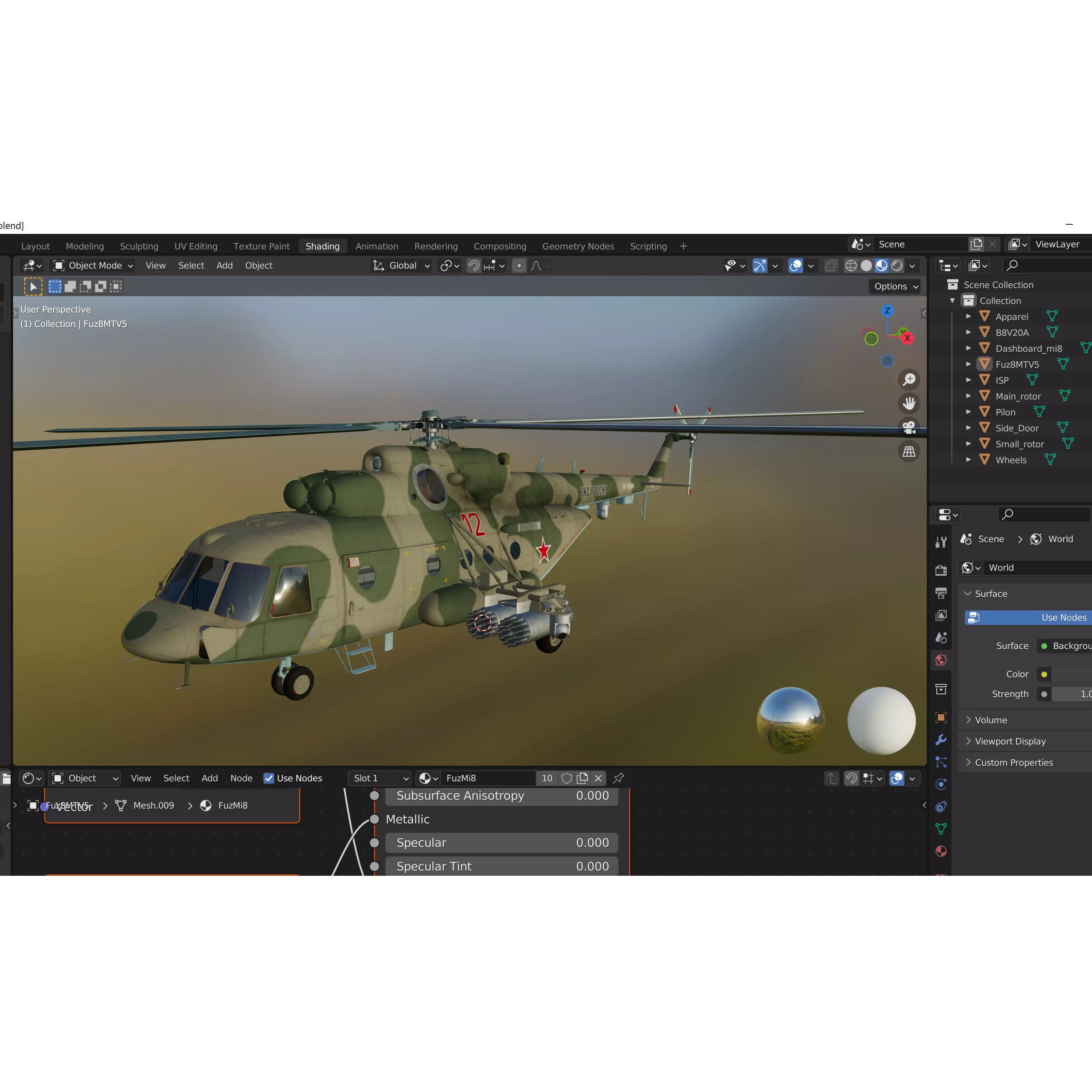 Mi-8 MTV-5 Helicopter - Game-Ready 3D Model - View 25