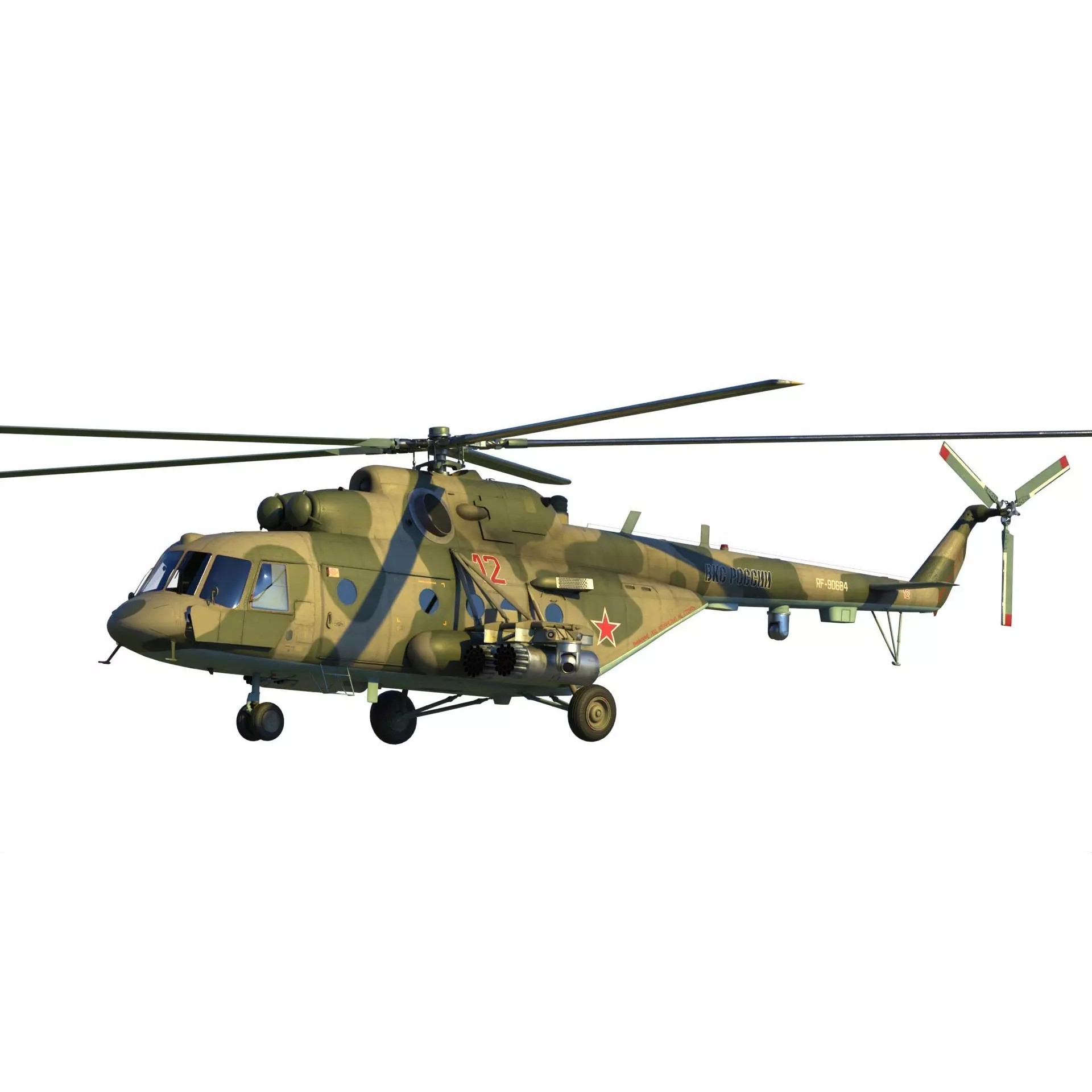 Mi-8 MTV-5 Helicopter - Game-Ready 3D Model - View 4