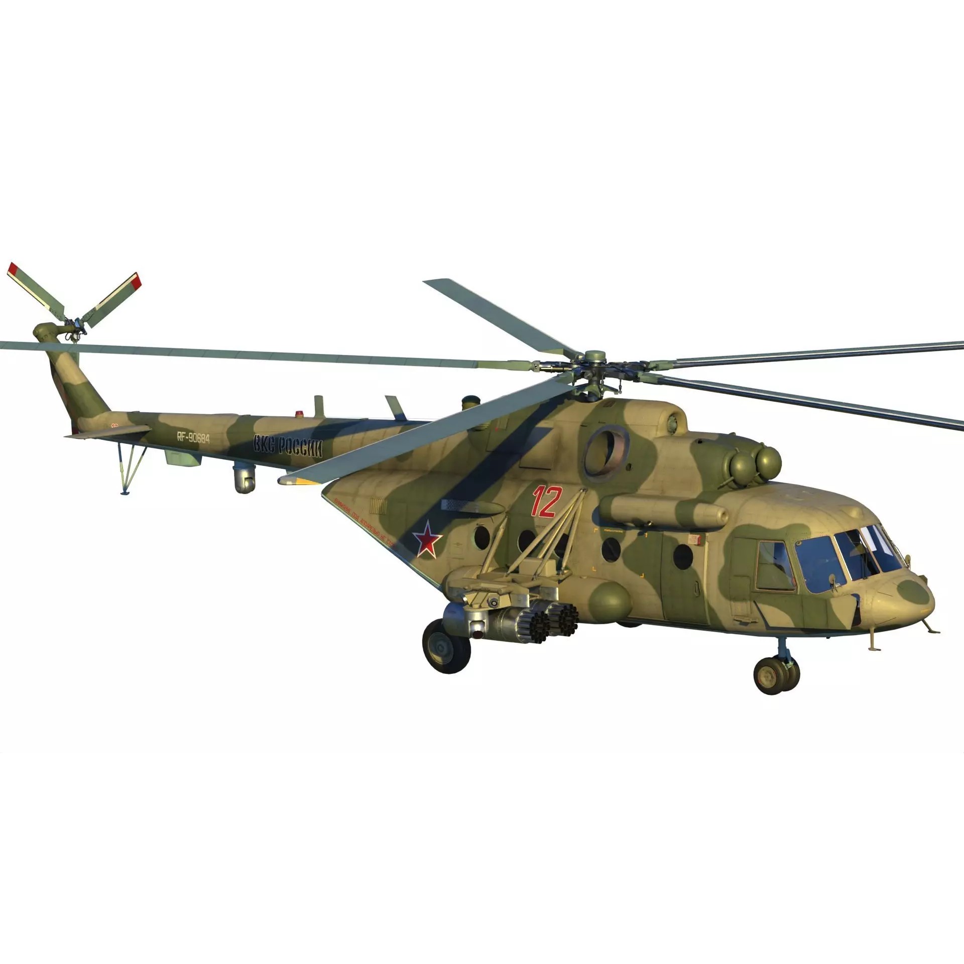 Mi-8 MTV-5 Helicopter - Game-Ready 3D Model - View 5