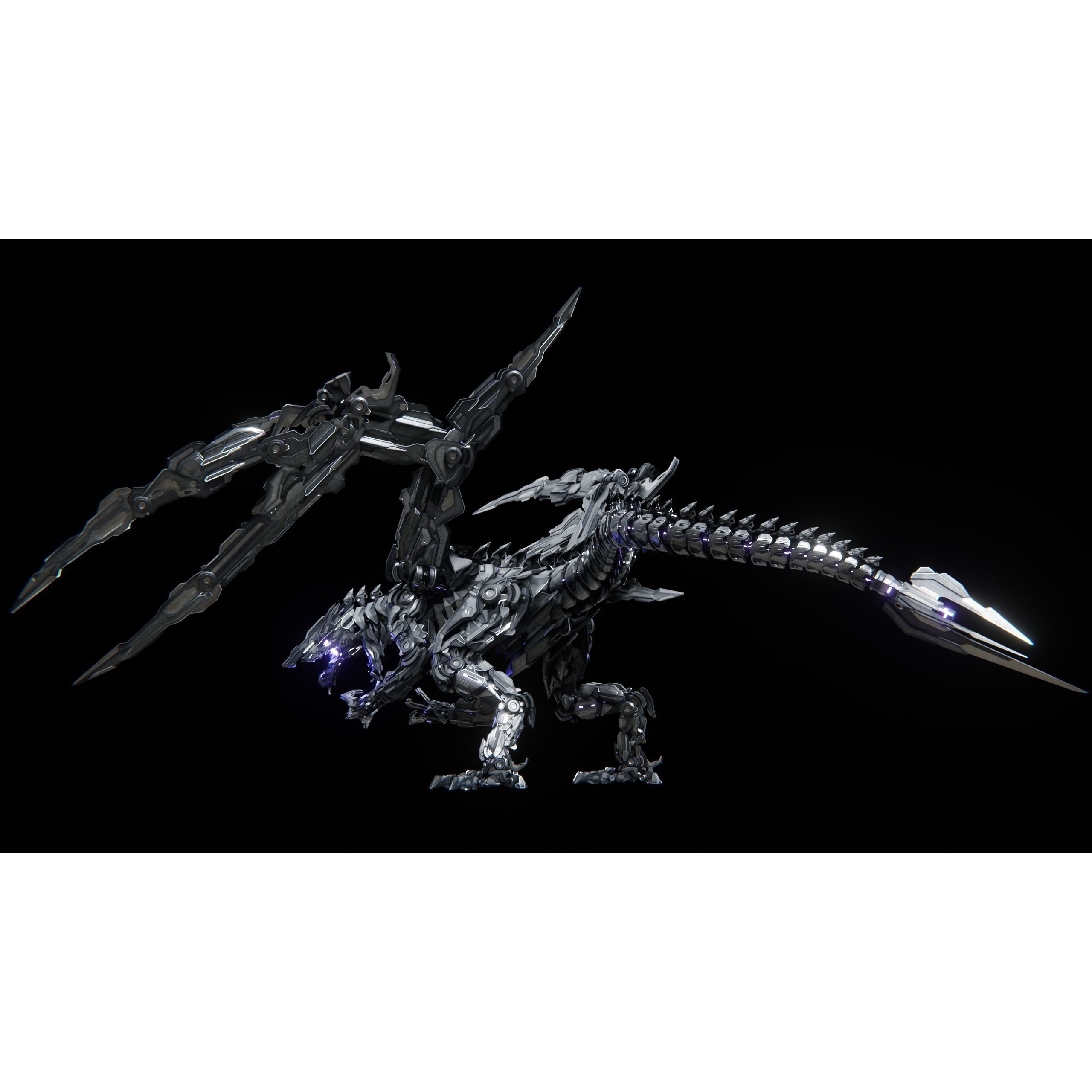 Mecha Dragon - Low-Poly Game-Ready 3D Model - View 12