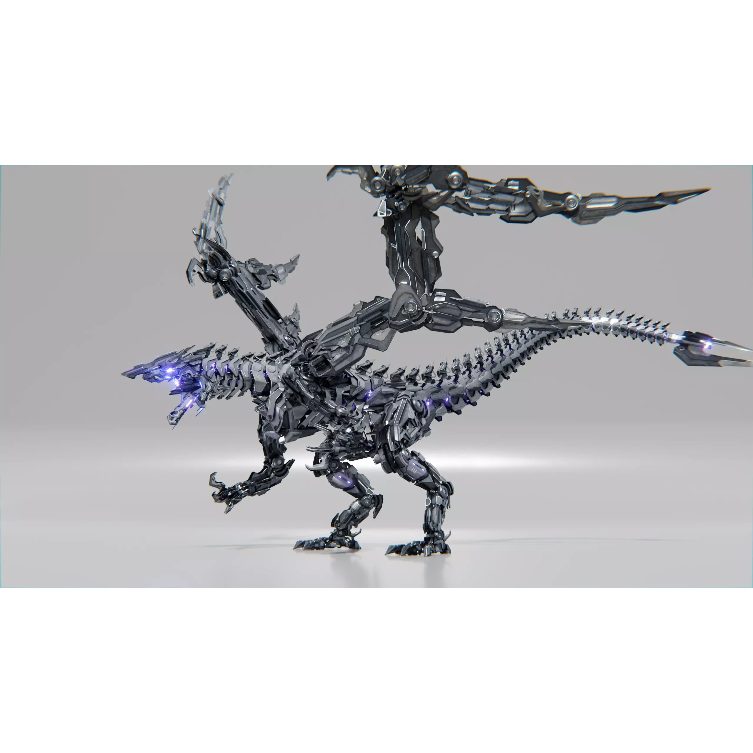 Mecha Dragon - Low-Poly Game-Ready 3D Model - View 2