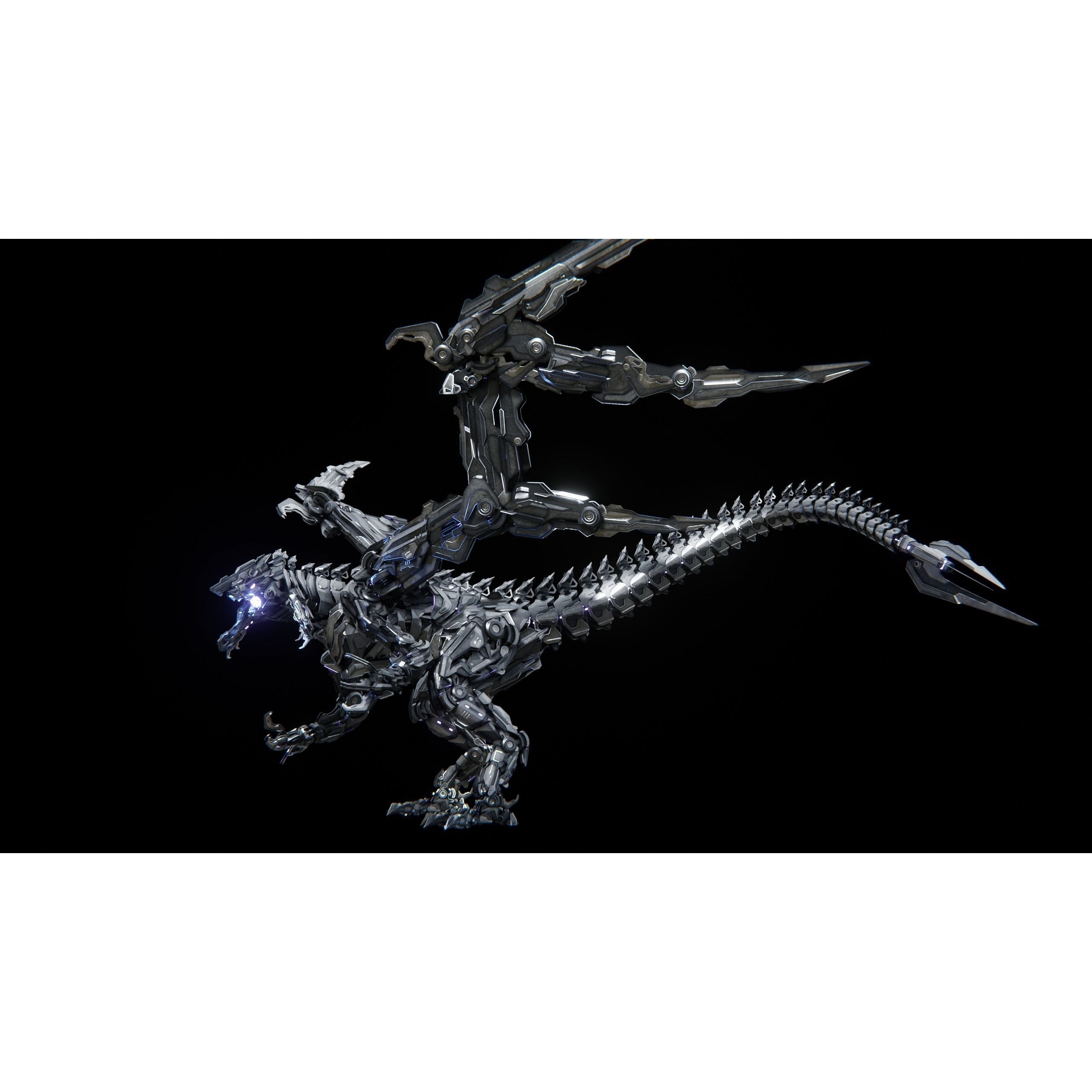 Mecha Dragon - Low-Poly Game-Ready 3D Model - View 24