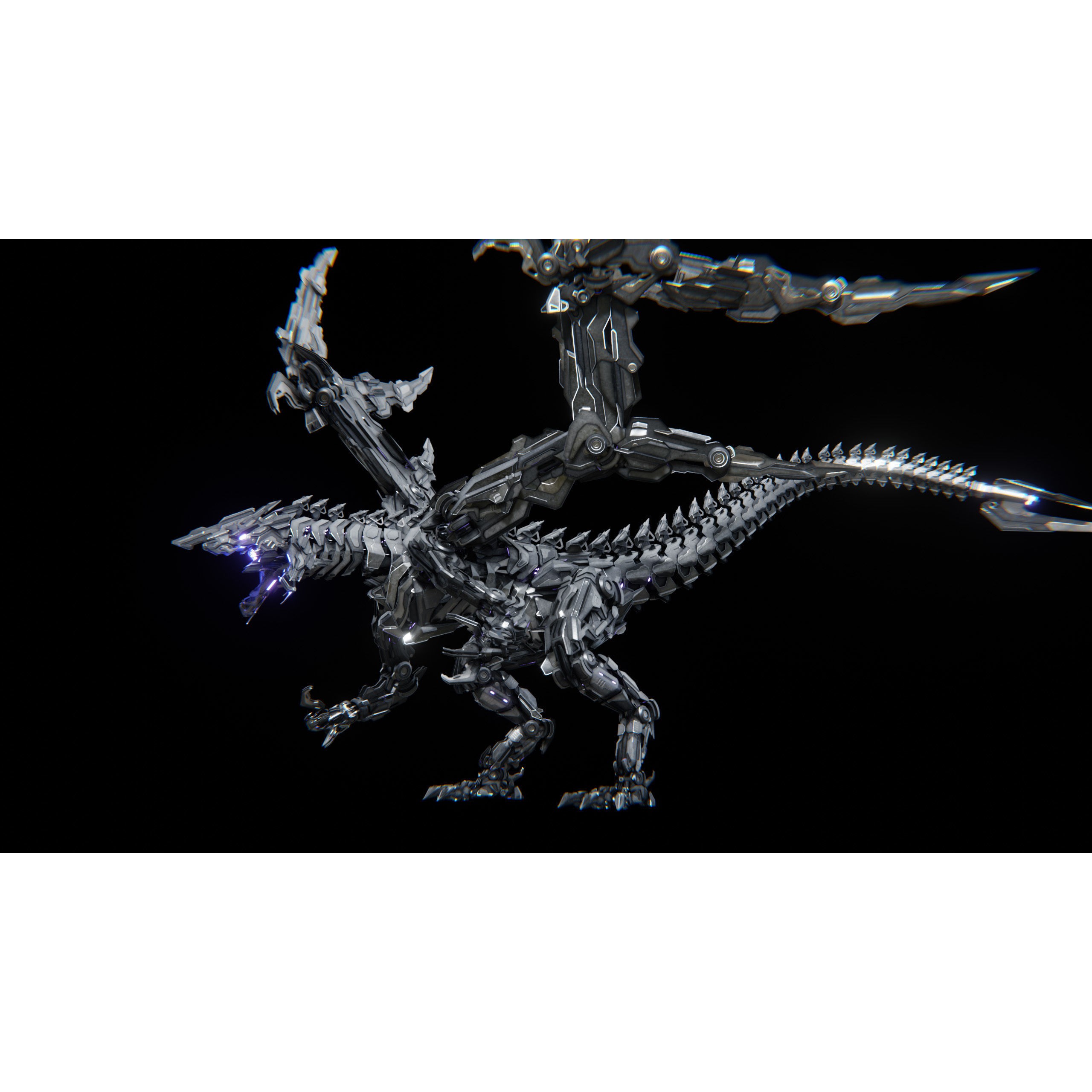 Mecha Dragon - Low-Poly Game-Ready 3D Model - View 3