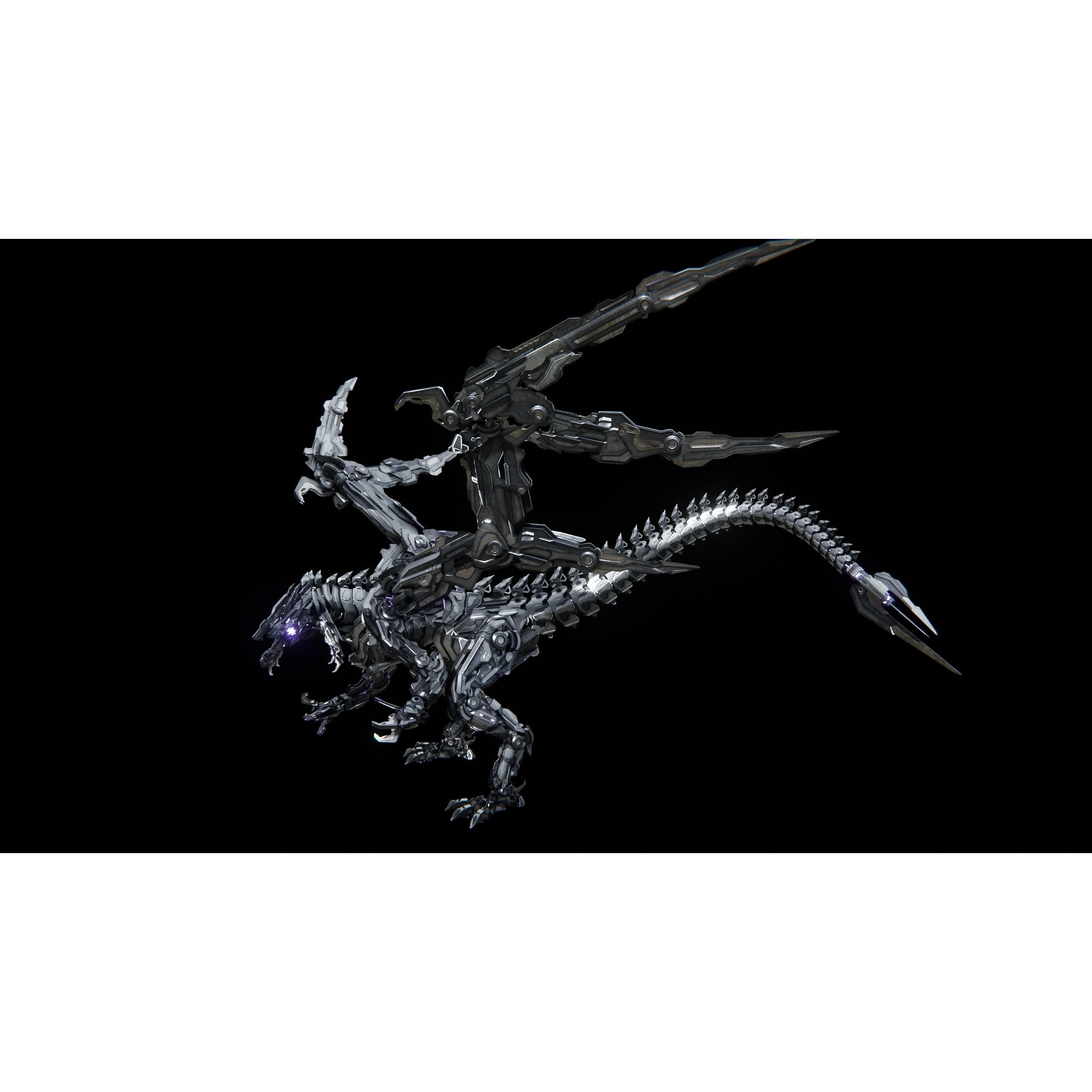 Mecha Dragon - Low-Poly Game-Ready 3D Model - View 36