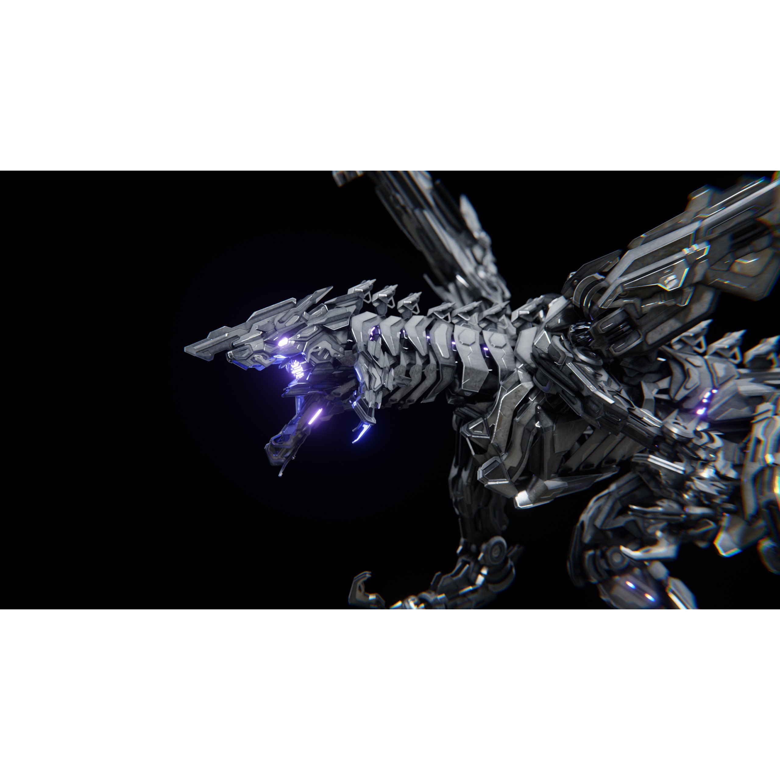 Mecha Dragon - Low-Poly Game-Ready 3D Model - View 4