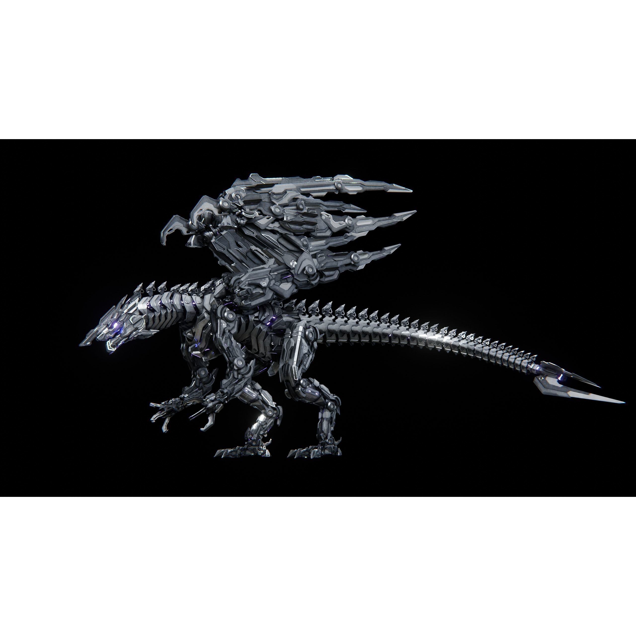 Mecha Dragon - Low-Poly Game-Ready 3D Model - View 8