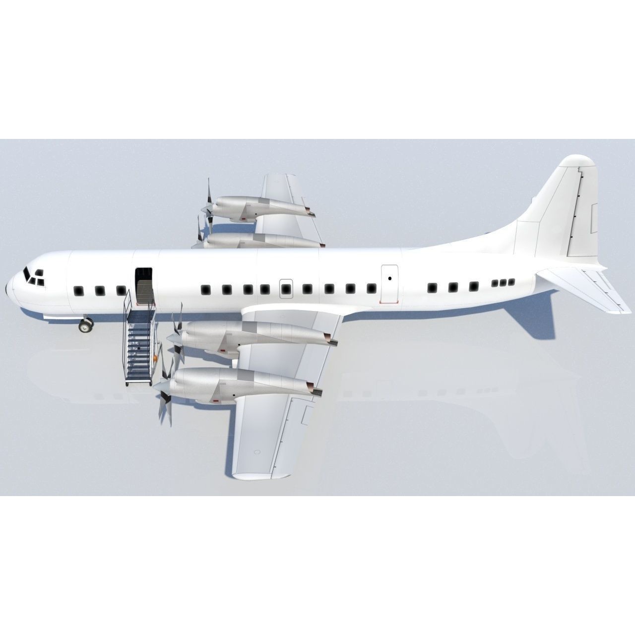 Lockheed L-188 Electra - Low-Poly Game-Ready 3D Model - View 3