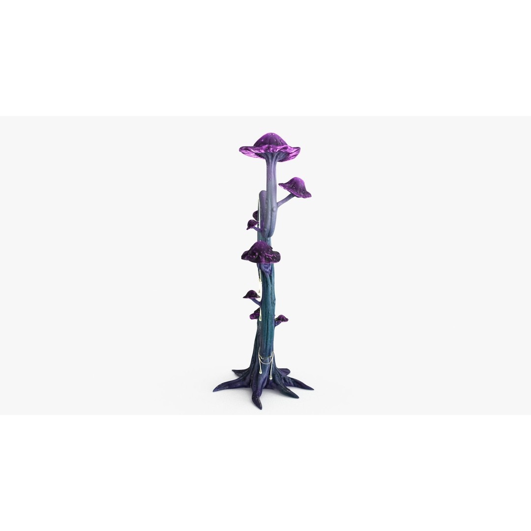 Magic Mushroom 3D Model – Low Poly Fantasy Plant, FBX & Blender - View 10