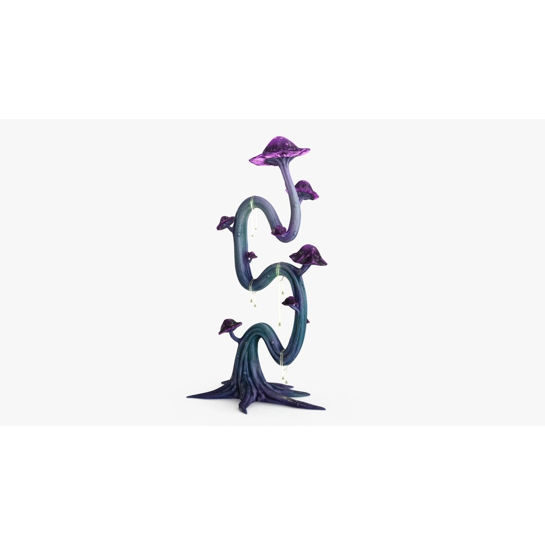 Magic Mushroom 3D Model – Low Poly Fantasy Plant, FBX & Blender - View 12