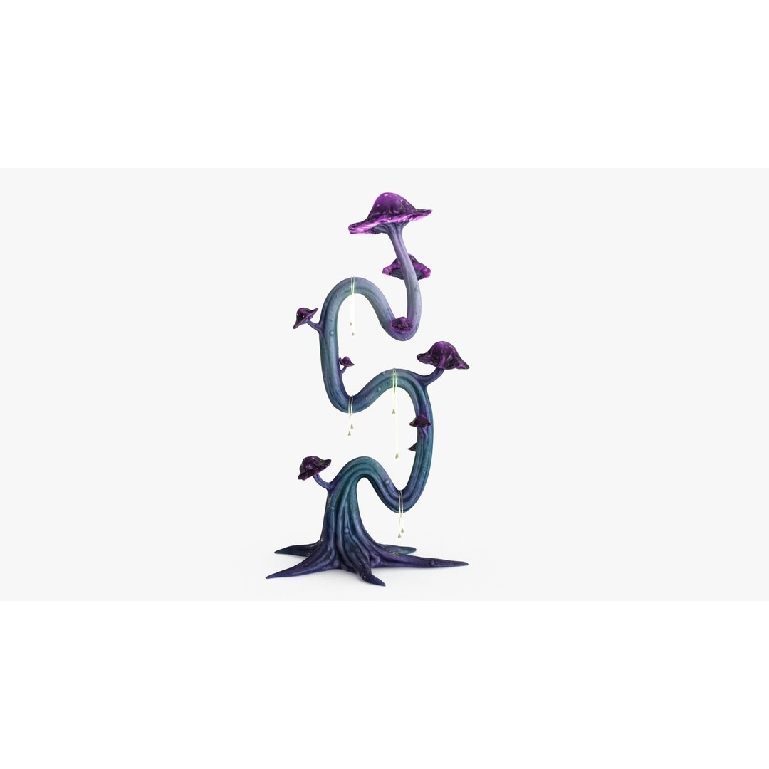 Magic Mushroom 3D Model – Low Poly Fantasy Plant, FBX & Blender - View 13