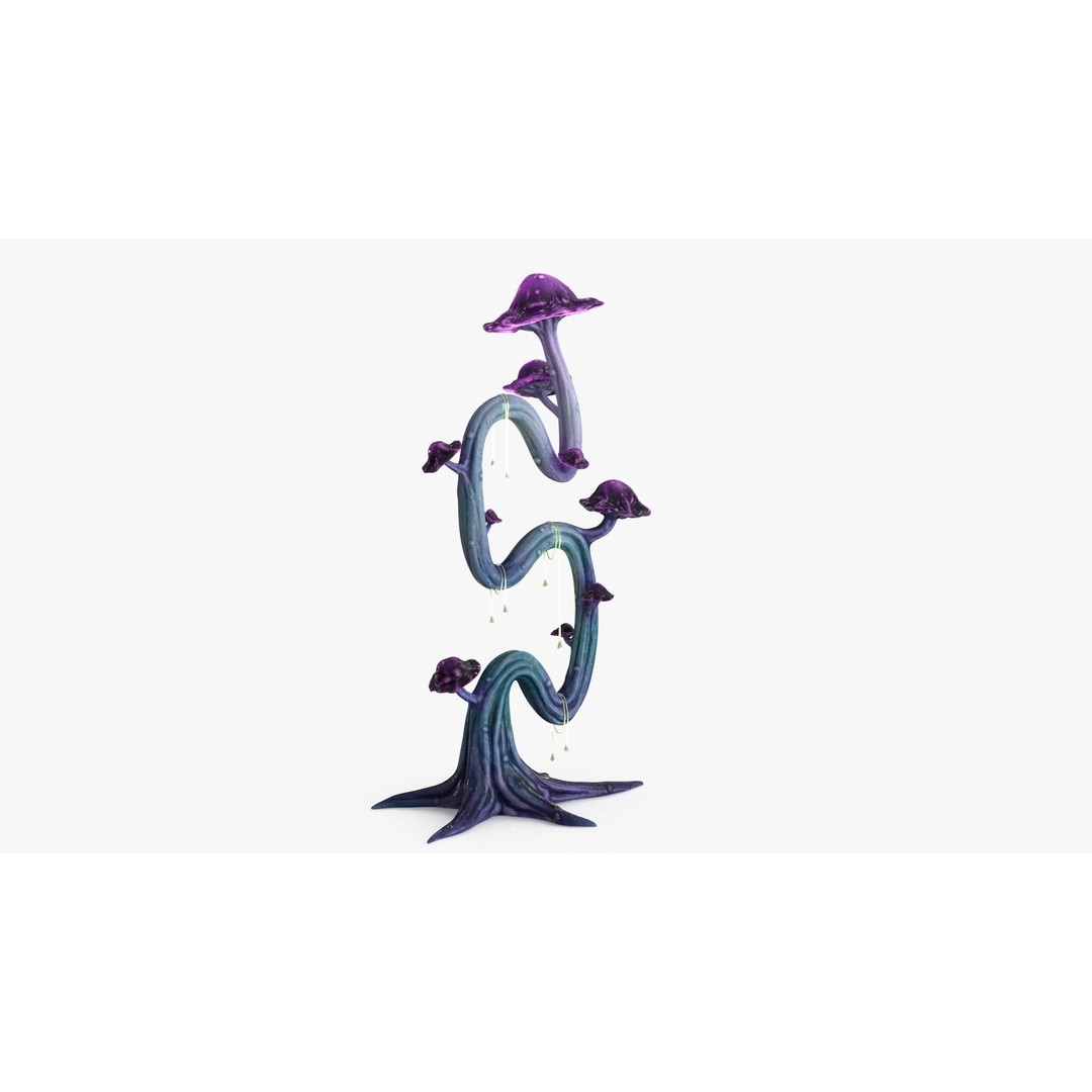 Magic Mushroom 3D Model – Low Poly Fantasy Plant, FBX & Blender - View 14