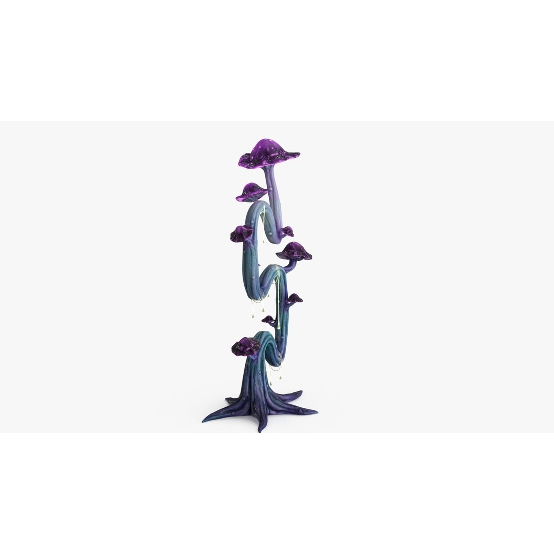 Magic Mushroom 3D Model – Low Poly Fantasy Plant, FBX & Blender - View 15