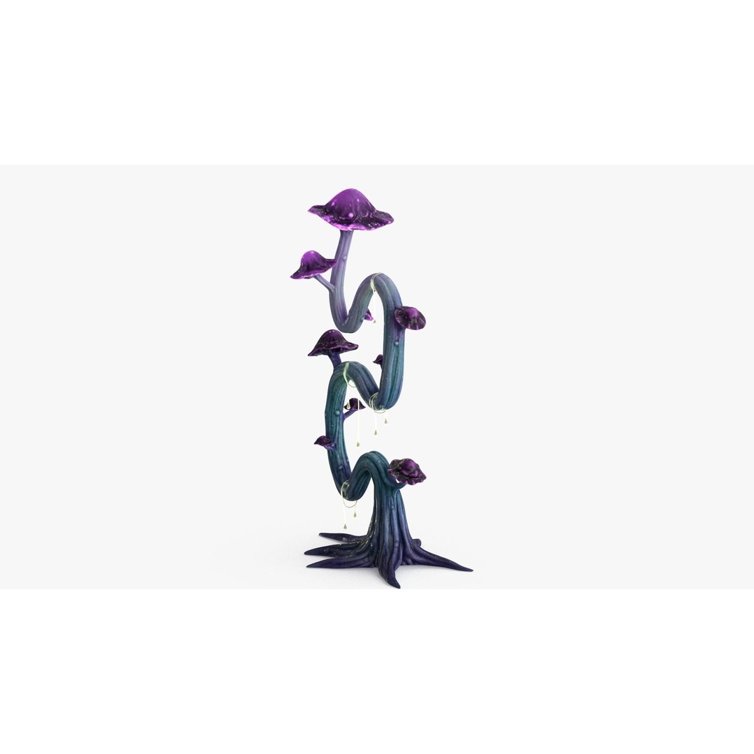 Magic Mushroom 3D Model – Low Poly Fantasy Plant, FBX & Blender - View 17