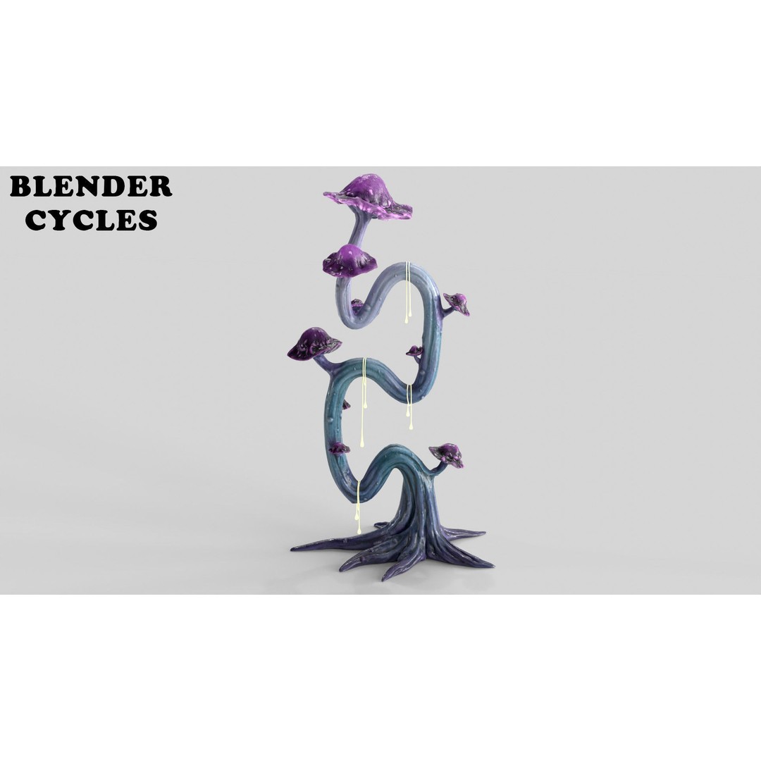 Magic Mushroom 3D Model – Low Poly Fantasy Plant, FBX & Blender - View 23