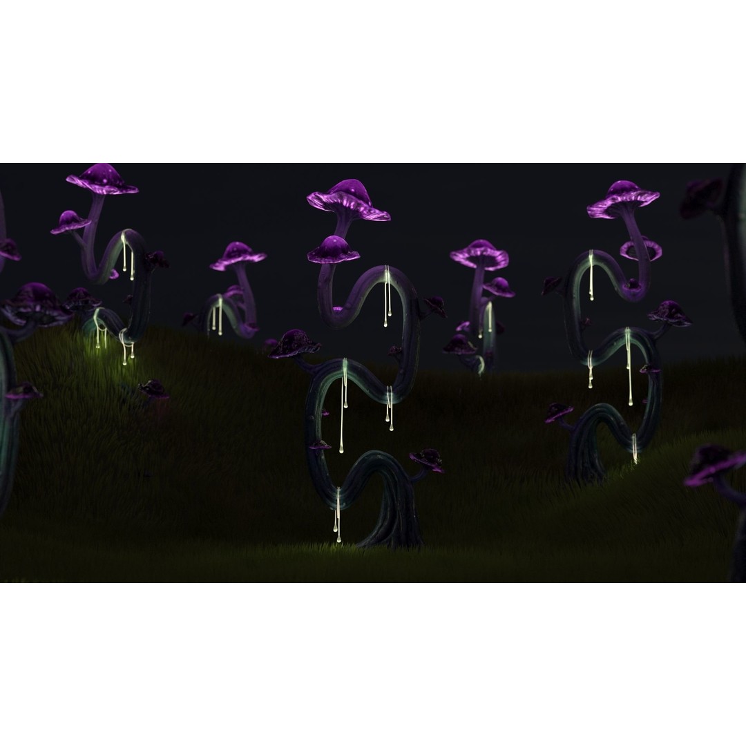 Magic Mushroom 3D Model – Low Poly Fantasy Plant, FBX & Blender - View 4