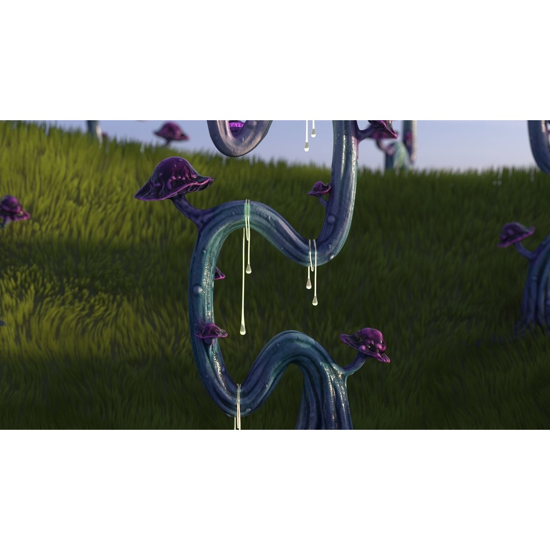 Magic Mushroom 3D Model – Low Poly Fantasy Plant, FBX & Blender - View 6