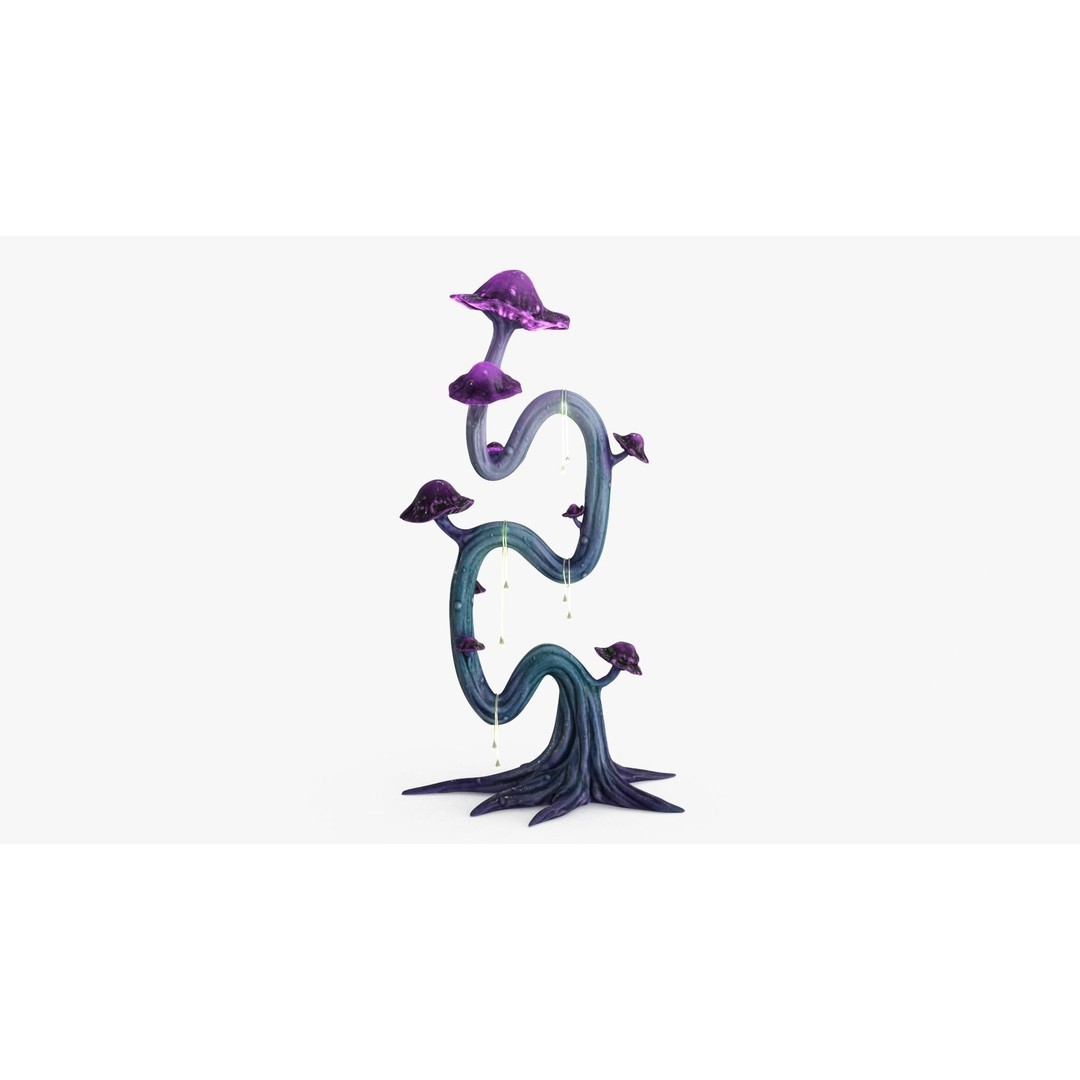 Magic Mushroom 3D Model – Low Poly Fantasy Plant, FBX & Blender - View 7
