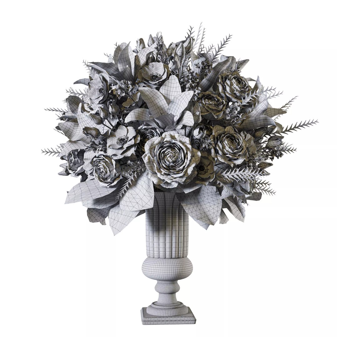 Flower Set 128 3D Model – High Poly Bouquet with FBX & OBJ Formats