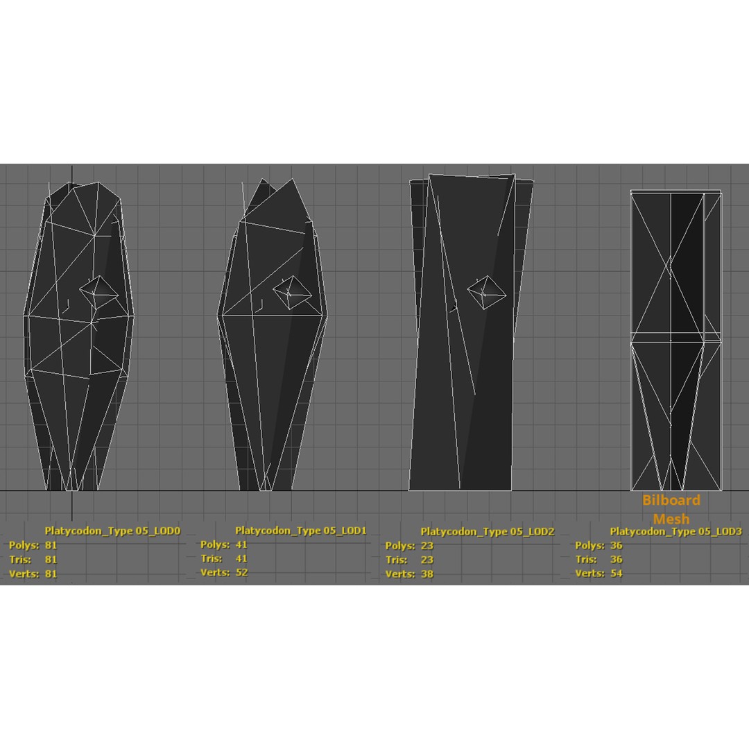 Korean Platycodon Flower 3D Model – Low Poly Game Asset, FBX