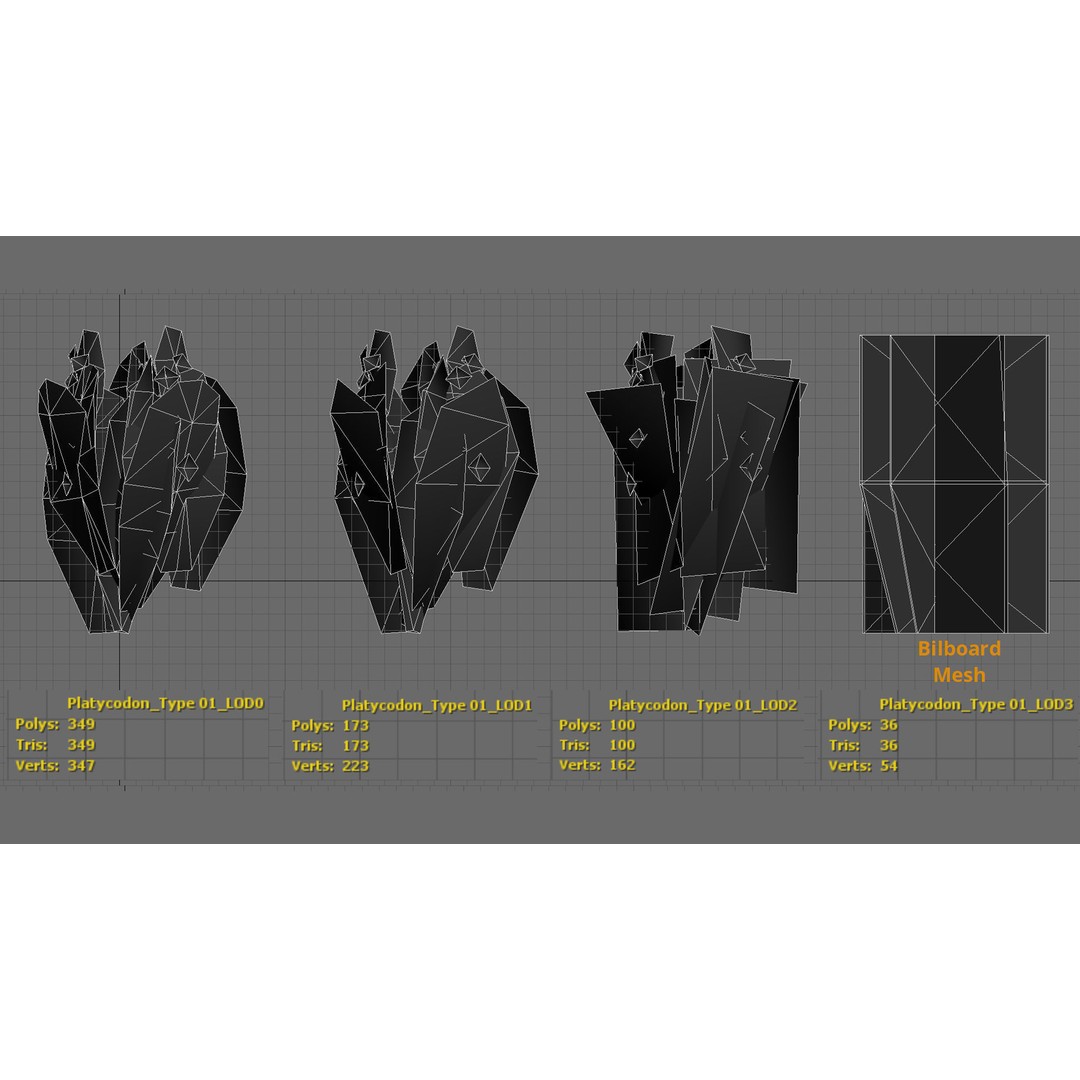 Korean Platycodon Flower 3D Model – Low Poly Game Asset, FBX - View 10