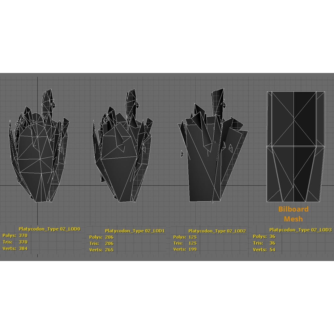 Korean Platycodon Flower 3D Model – Low Poly Game Asset, FBX - View 11