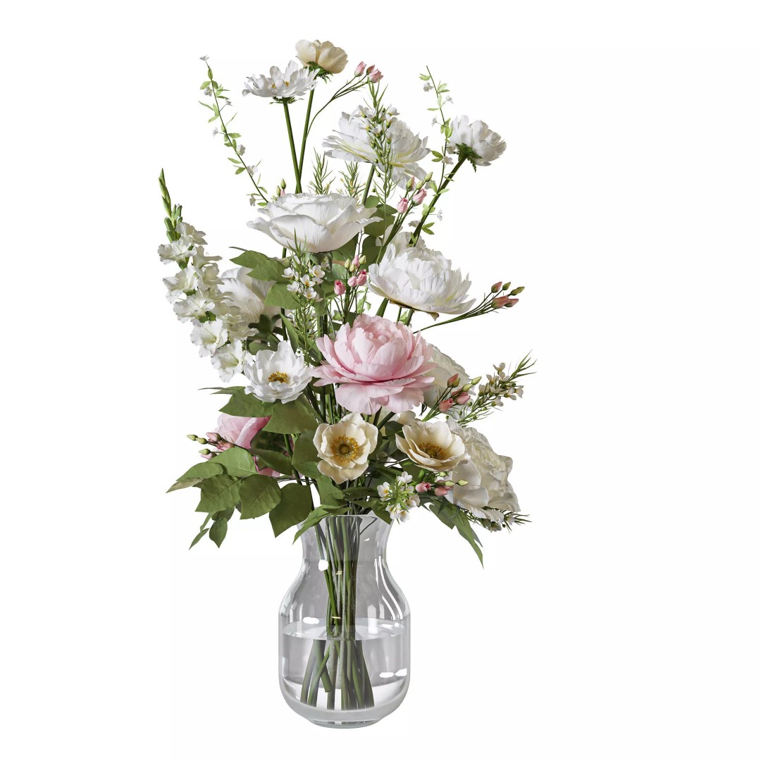 Flower Set 131 3D Model – High Poly Bouquet Asset, FBX, OBJ - View 6
