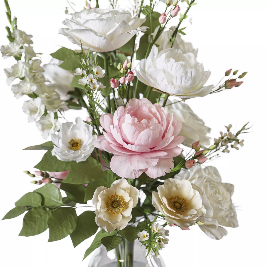 Flower Set 131 3D Model – High Poly Bouquet Asset, FBX, OBJ - View 7