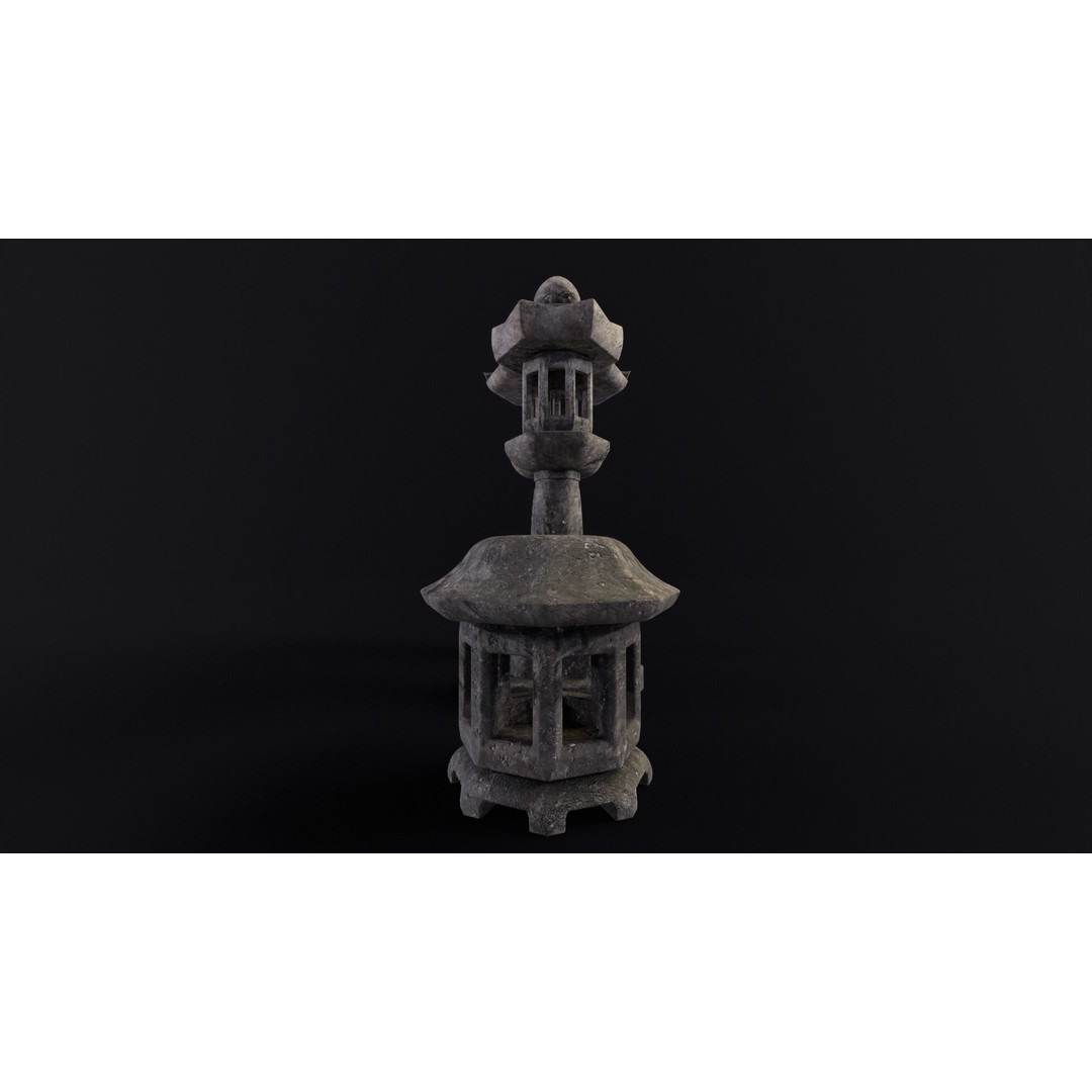 Japanese Lanterns 3D Model – Low Poly PBR Asset, FBX, OBJ - View 9