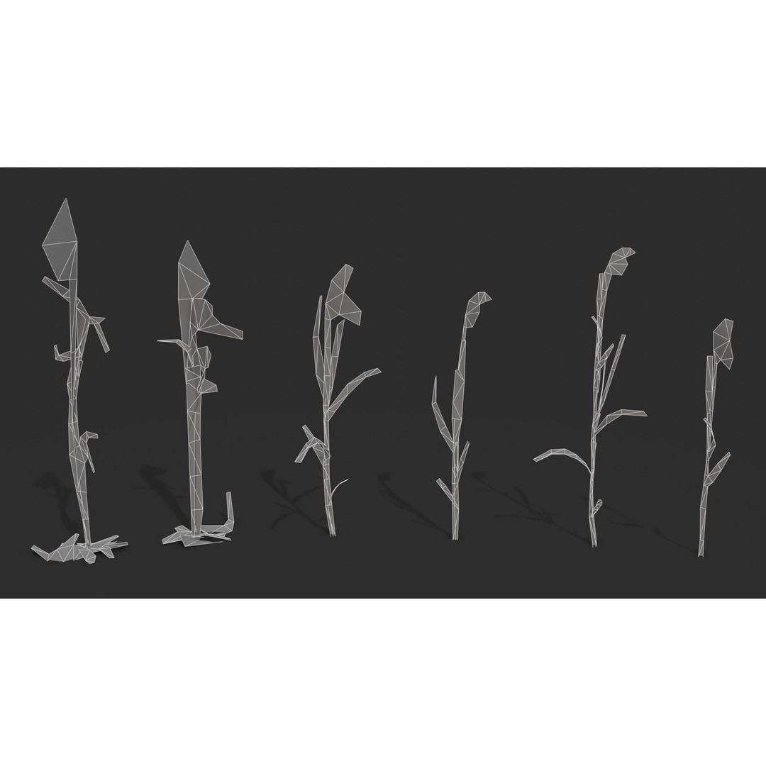 Modular Wetland Plants 3D Model – Low Poly Game Asset, FBX & OBJ - View 13