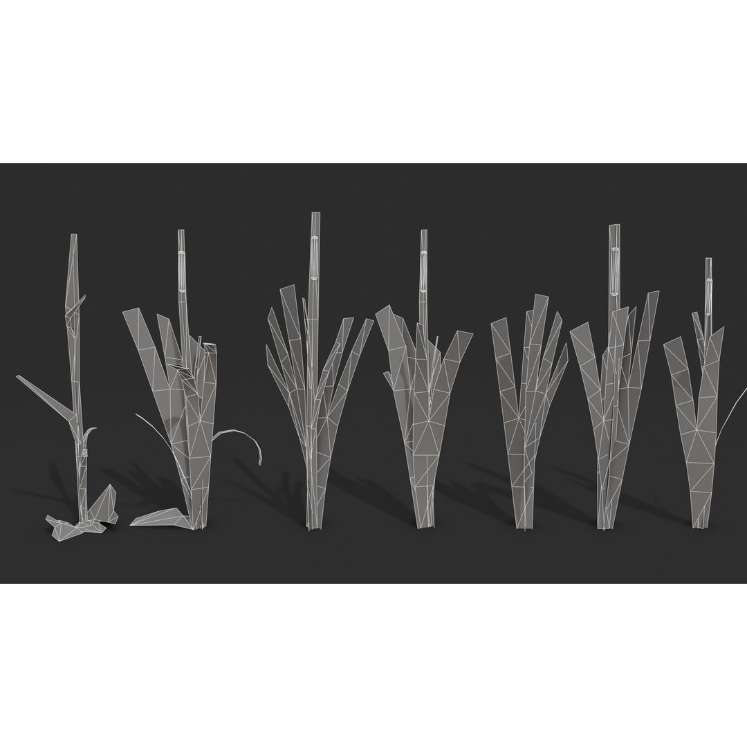 Modular Wetland Plants 3D Model – Low Poly Game Asset, FBX & OBJ - View 15