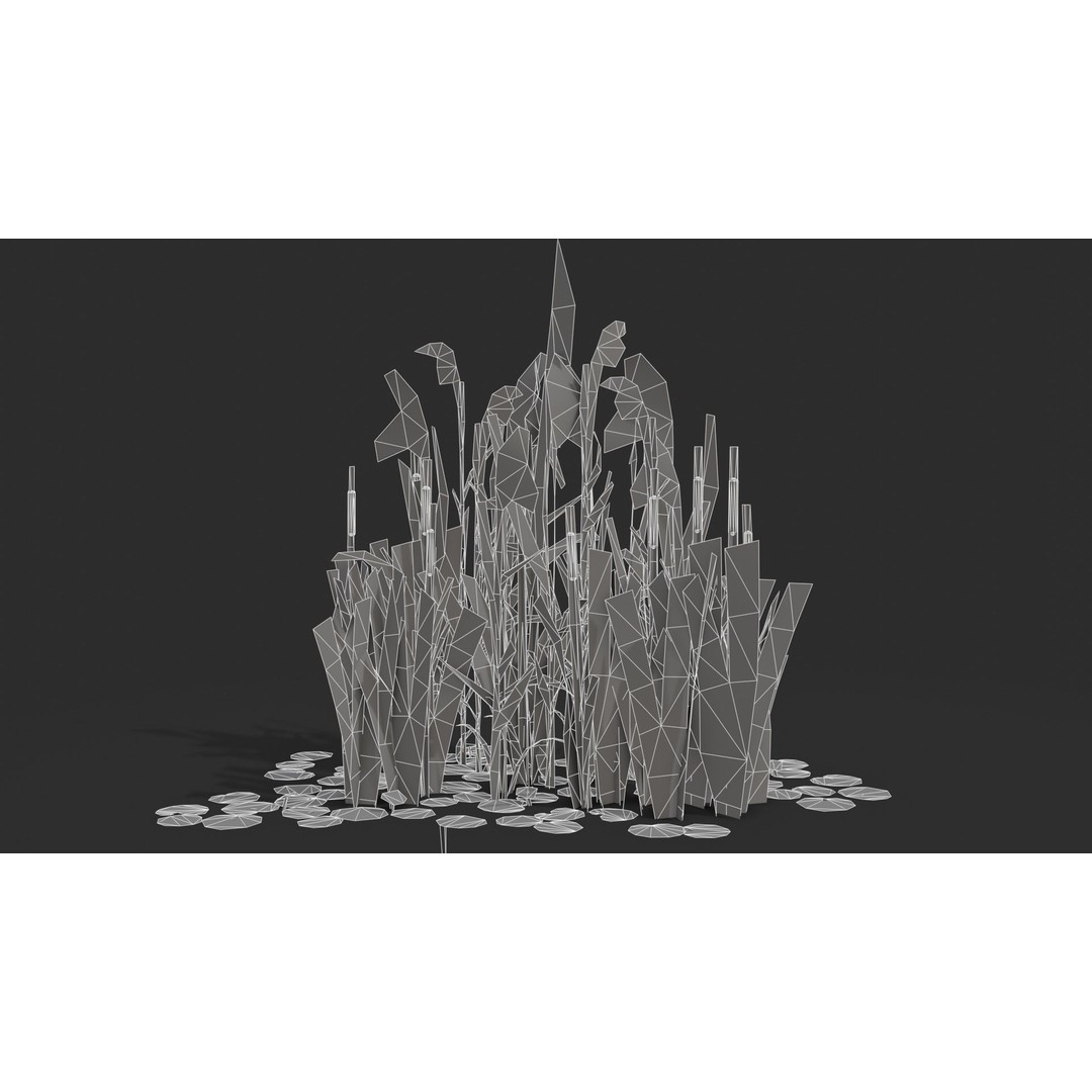 Modular Wetland Plants 3D Model – Low Poly Game Asset, FBX & OBJ - View 16