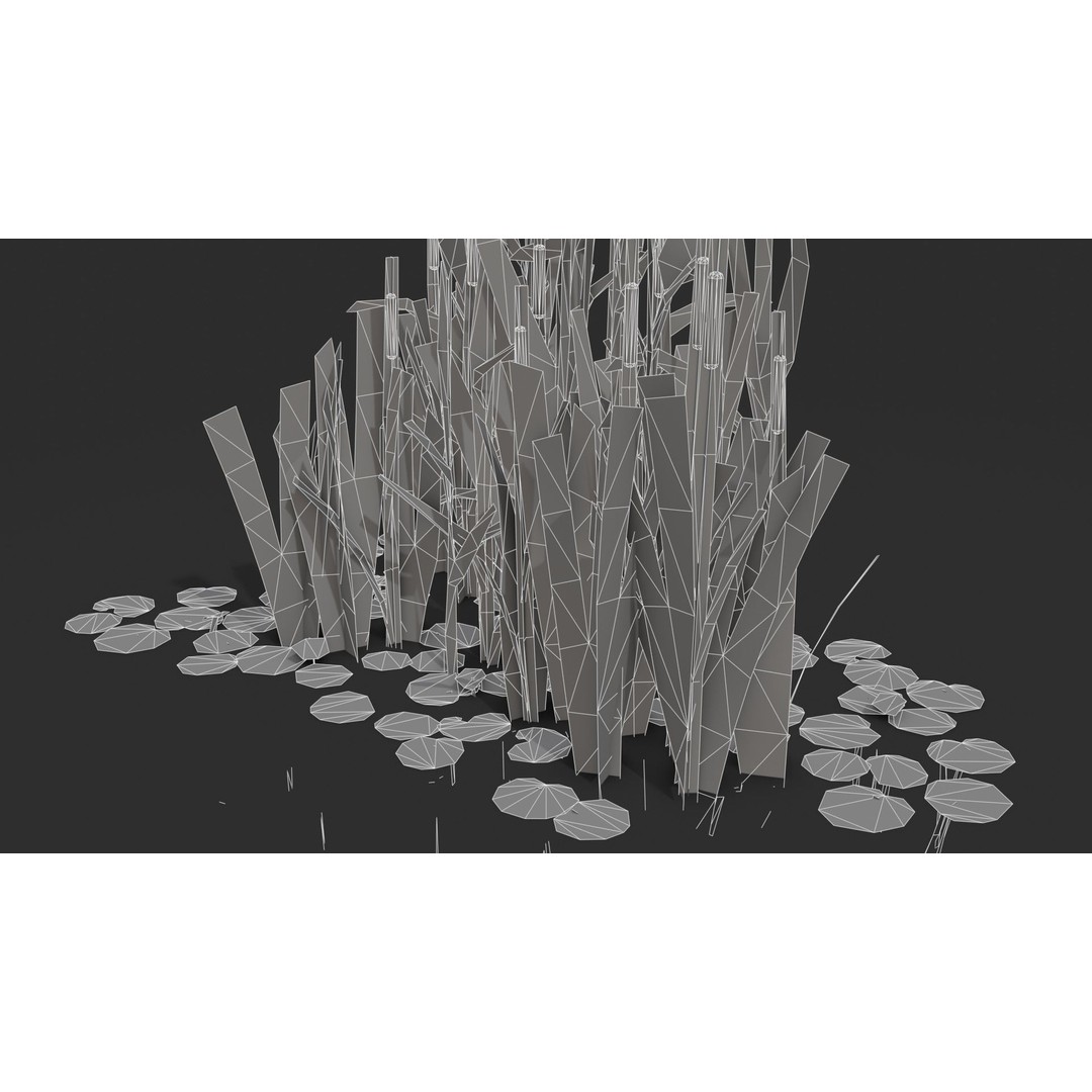 Modular Wetland Plants 3D Model – Low Poly Game Asset, FBX & OBJ - View 19