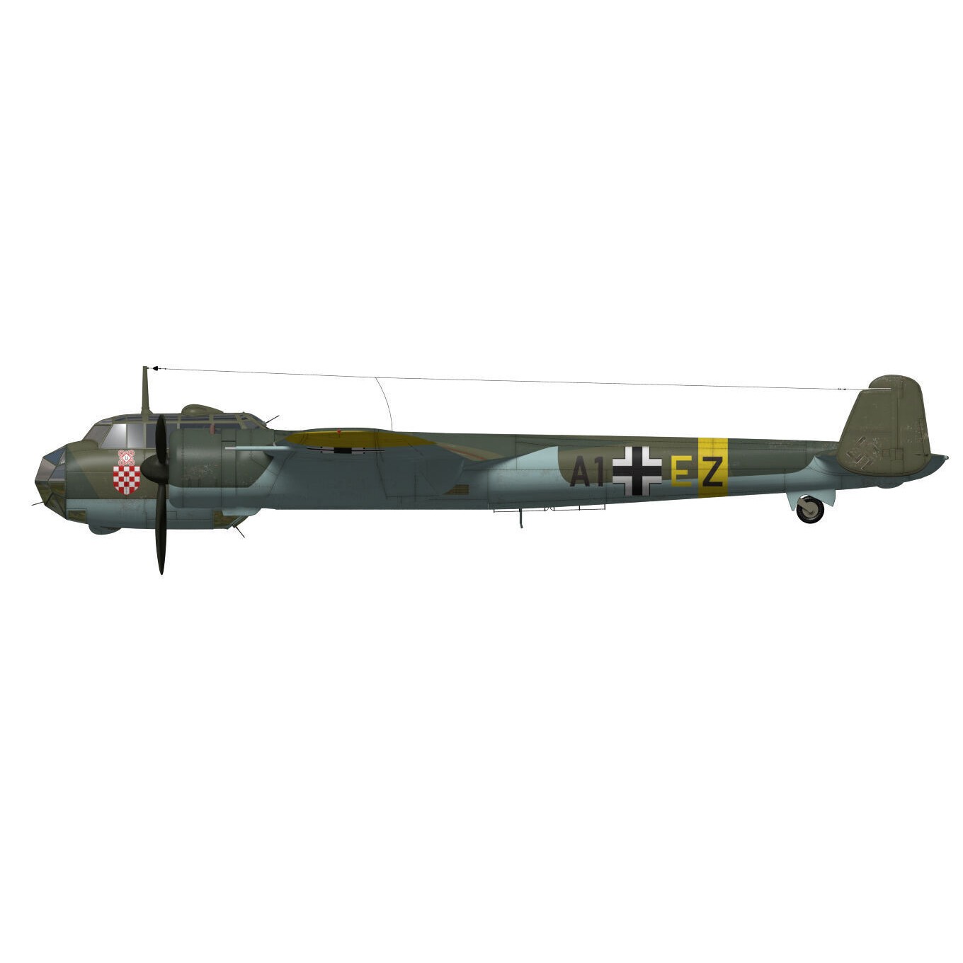 Dornier Do17 Z-2 - Detailed 3D Model - View 11