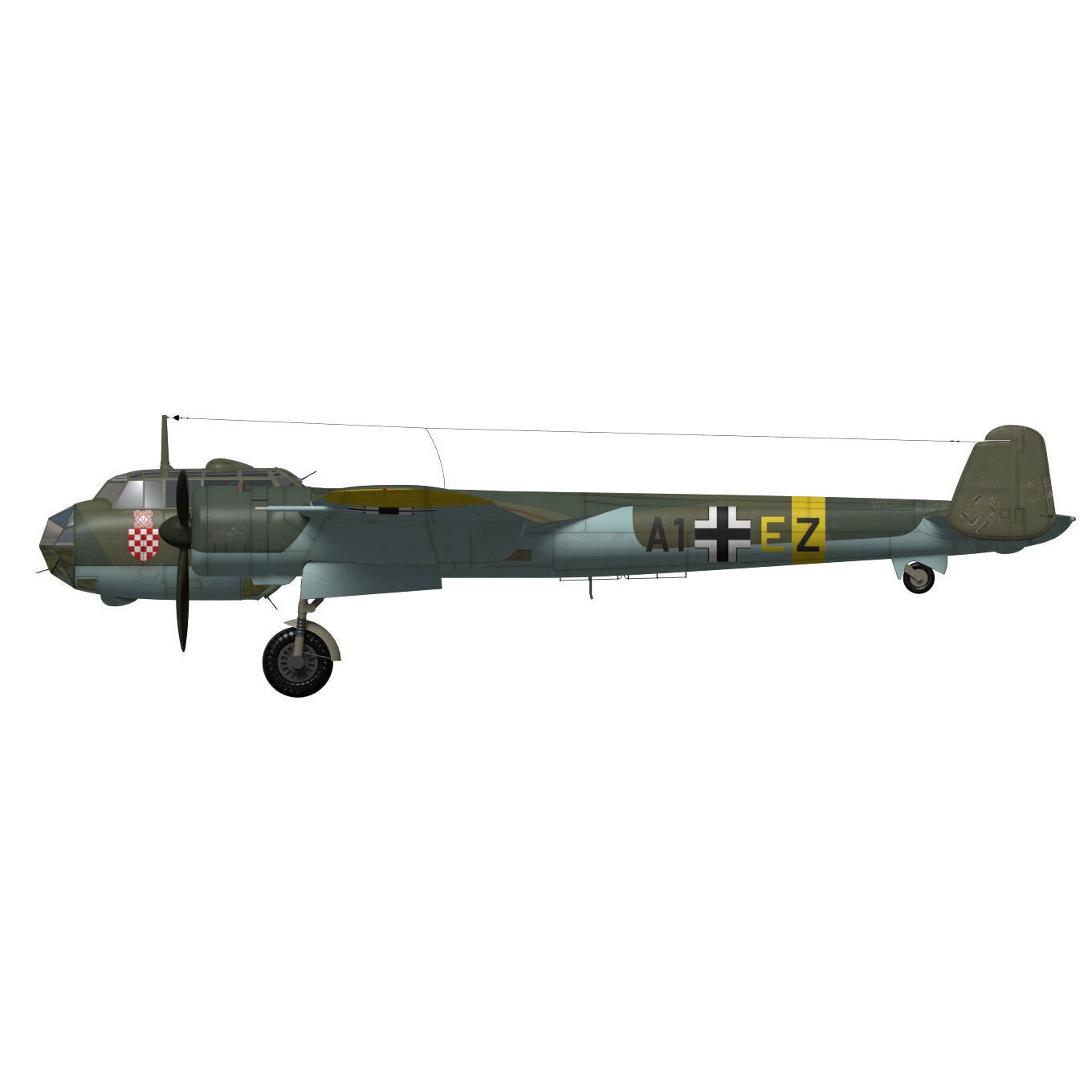 Dornier Do17 Z-2 - Detailed 3D Model - View 12
