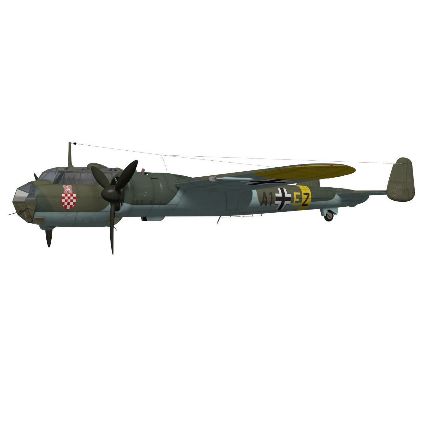 Dornier Do17 Z-2 - Detailed 3D Model - View 4