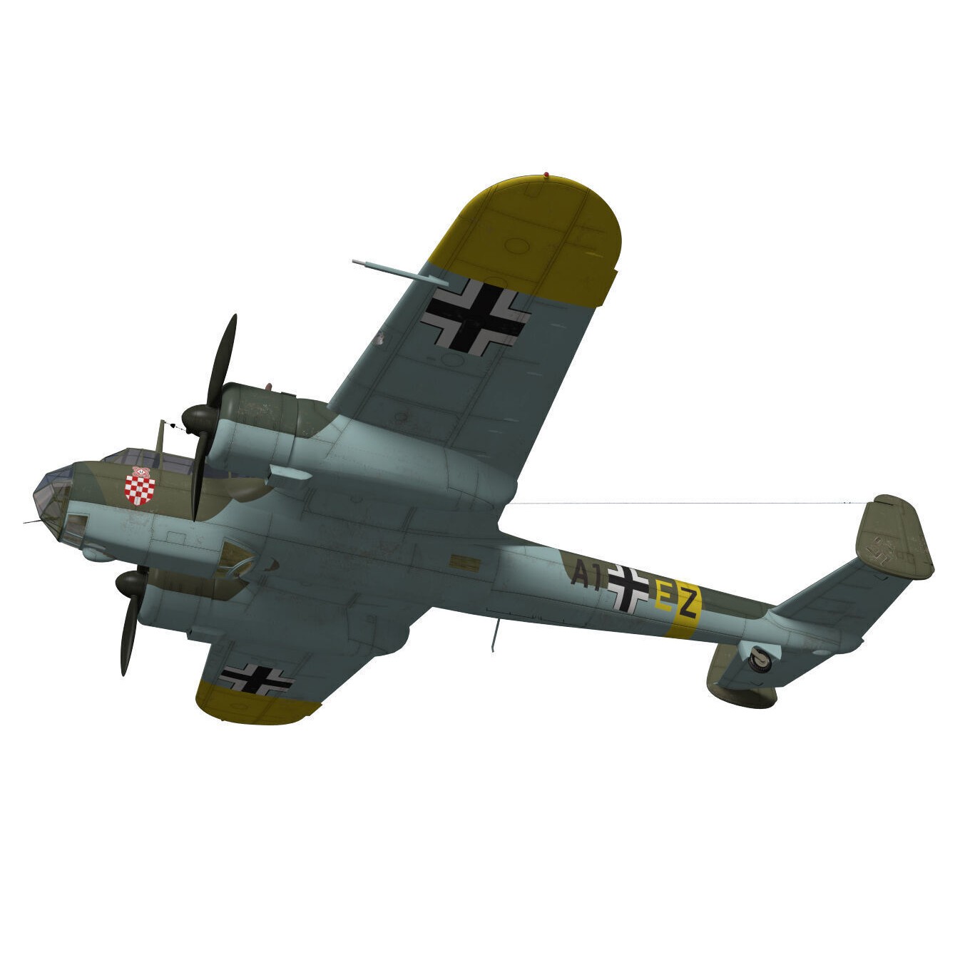 Dornier Do17 Z-2 - Detailed 3D Model - View 5