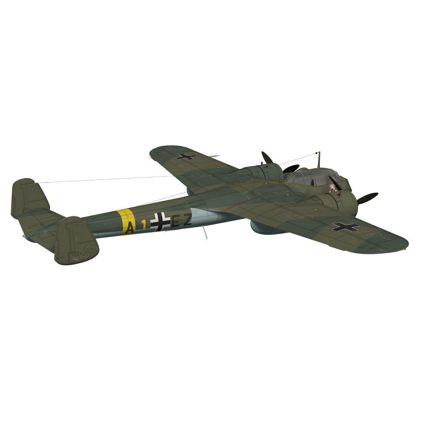 Dornier Do17 Z-2 - Detailed 3D Model - View 7