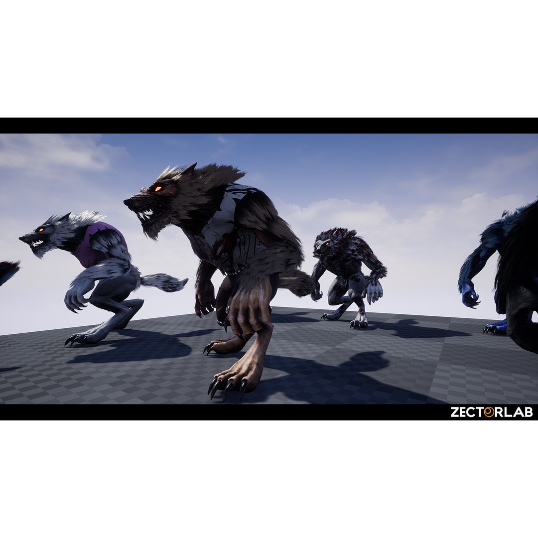 Savage Werewolf 3D Model – Rigged Low-Poly Game Asset, FBX - View 10