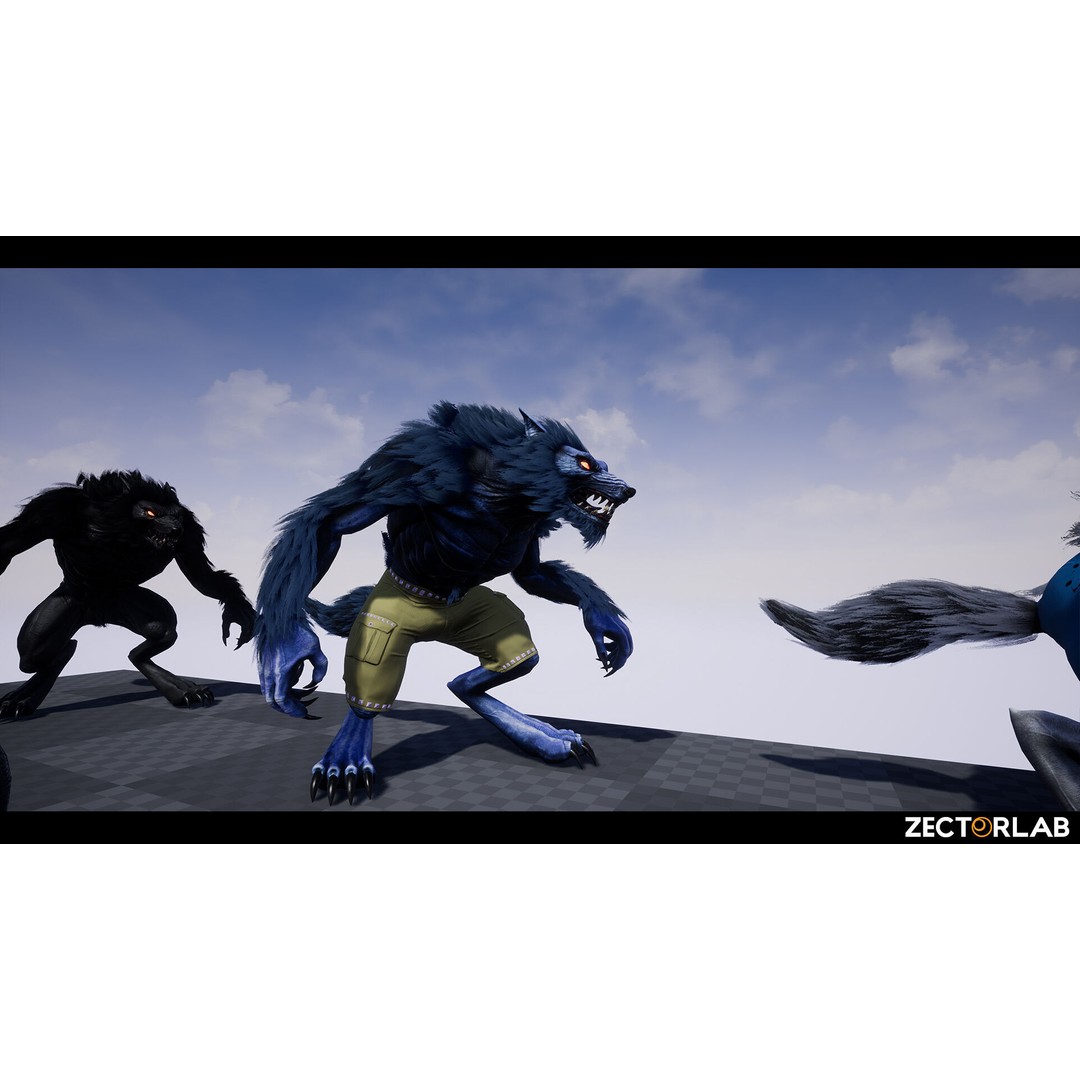 Savage Werewolf 3D Model – Rigged Low-Poly Game Asset, FBX - View 11