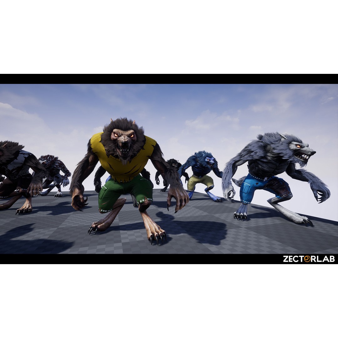 Savage Werewolf 3D Model – Rigged Low-Poly Game Asset, FBX - View 12